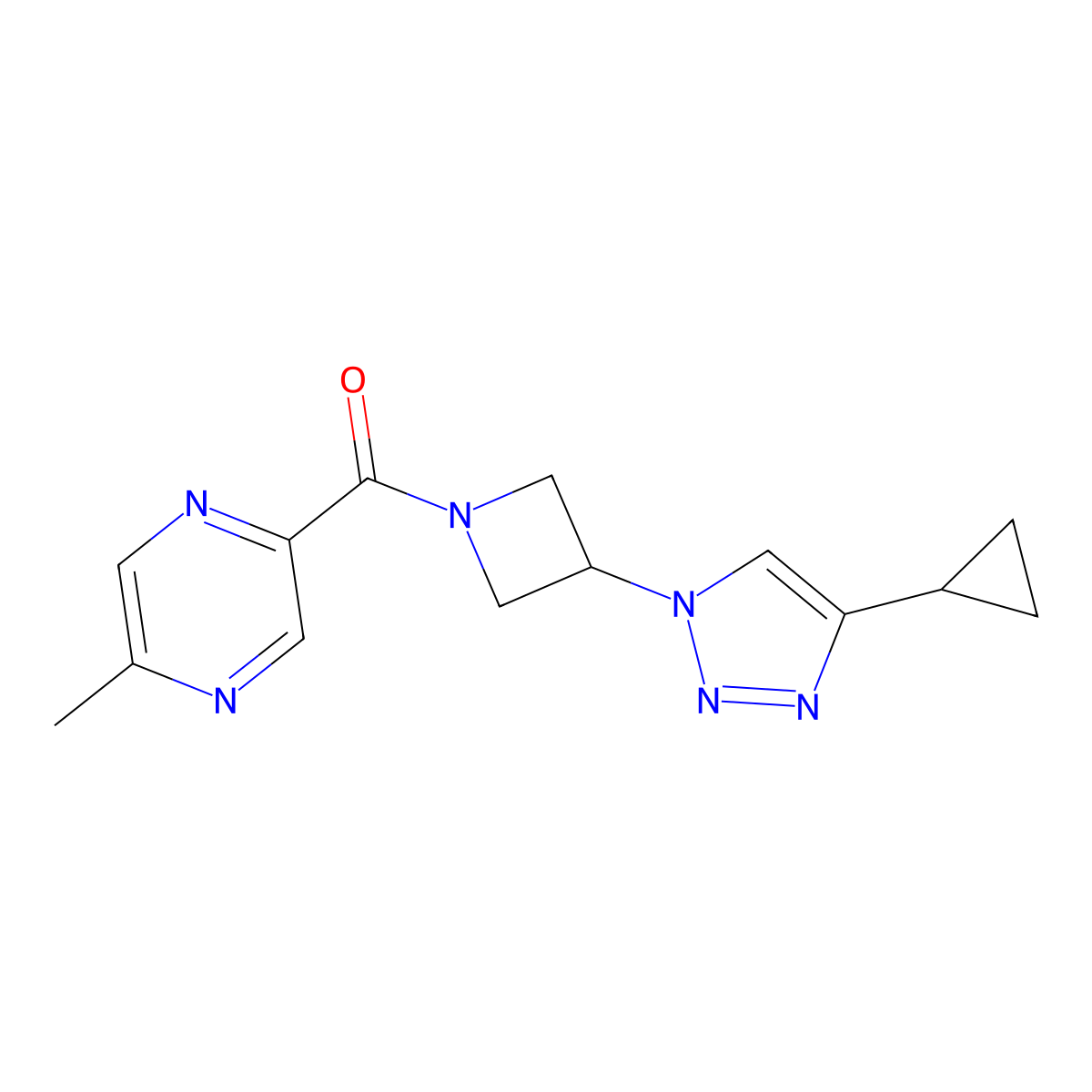 (3-(4-cyclopropyl-1H-1,2,3-triazol-1-yl)azetidin-1-yl)(5-methylpyrazin-2-yl)methanone molecular structure, CAS 2097864-21-4