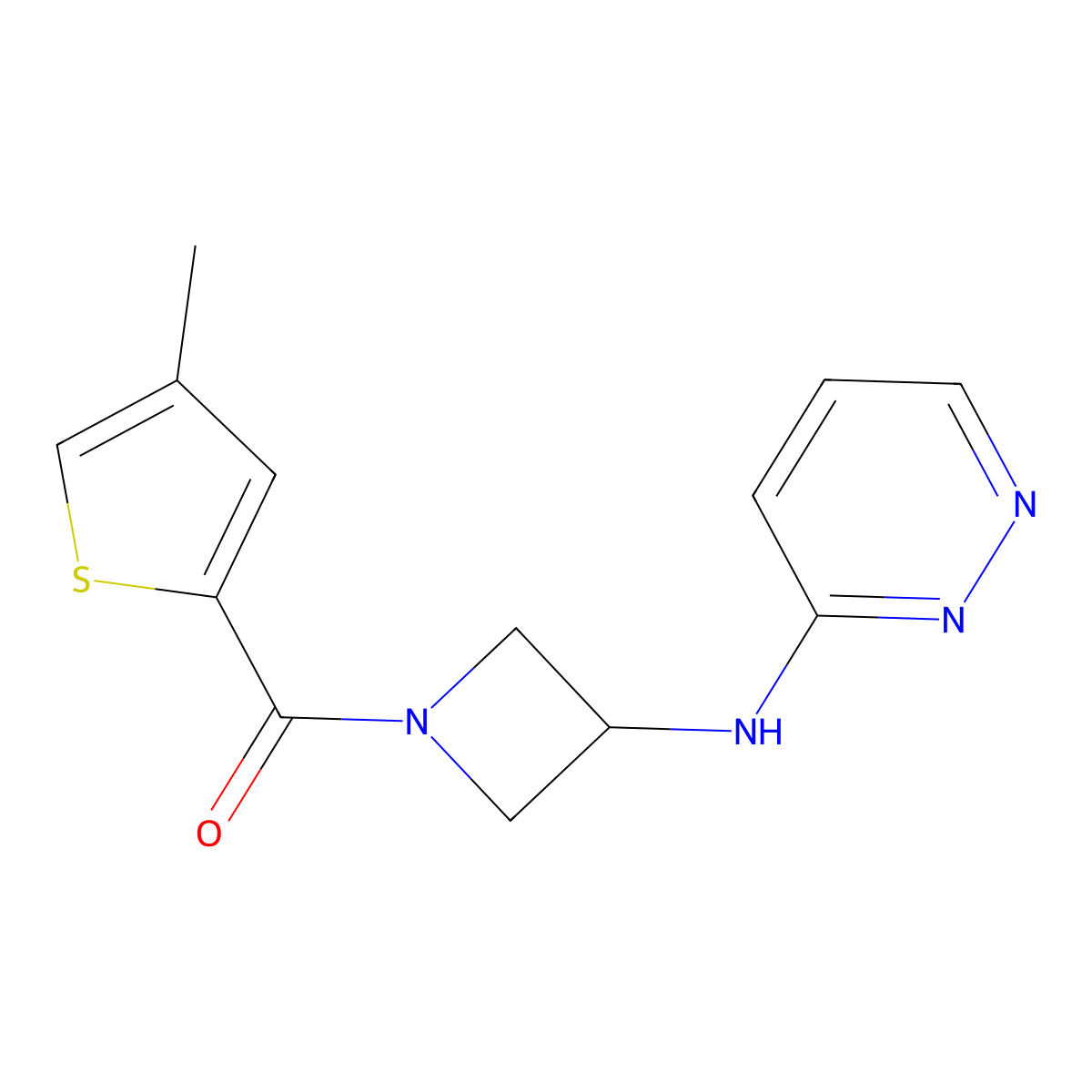 N-[1-(4-methylthiophene-2-carbonyl)azetidin-3-yl]pyridazin-3-amine molecular structure, CAS 2097864-23-6