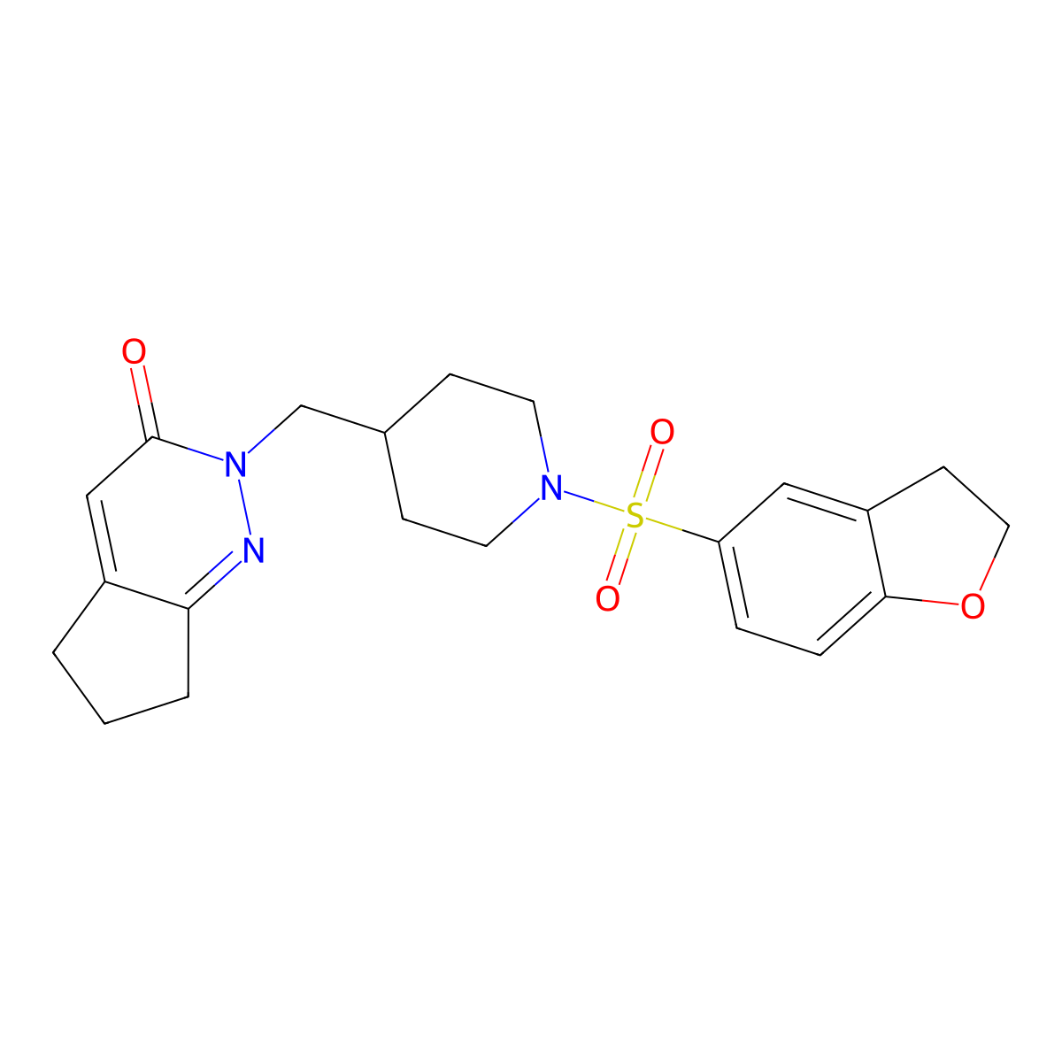 2-{[1-(2,3-dihydro-1-benzofuran-5-sulfonyl)piperidin-4-yl]methyl}-2H,3H,5H,6H,7H-cyclopenta[c]pyridazin-3-one molecular structure, CAS 2097864-24-7