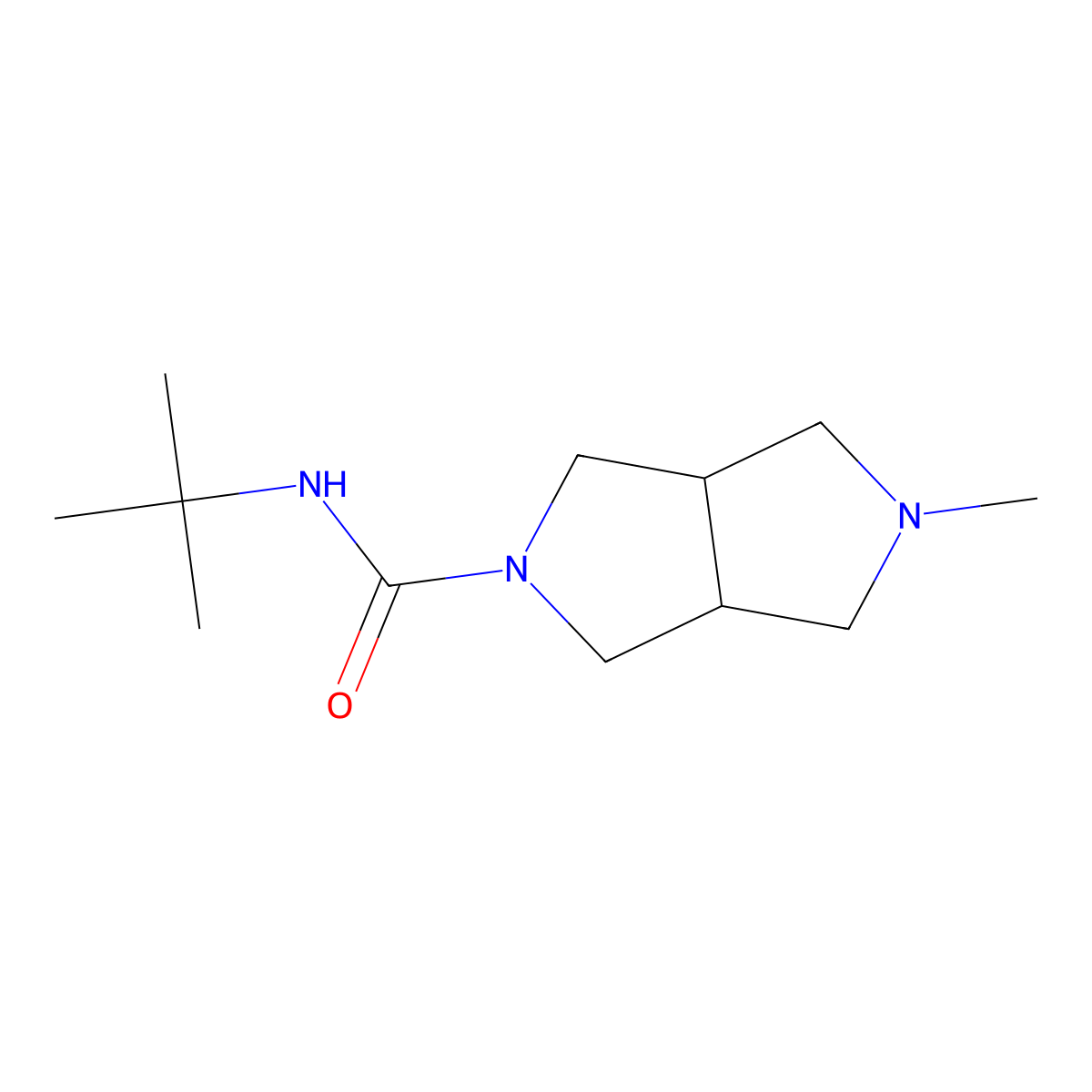 N-(tert-butyl)-5-methylhexahydropyrrolo[3,4-c]pyrrole-2(1H)-carboxamide molecular structure, CAS 2097864-26-9
