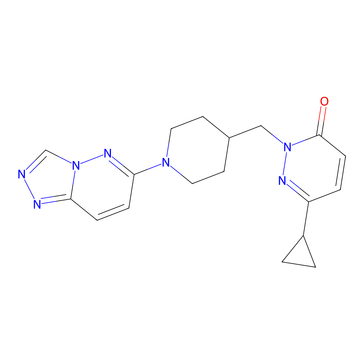 6-Cyclopropyl-2-[(1-{[1,2,4]triazolo[4,3-b]pyridazin-6-yl}piperidin-4-yl)methyl]-2,3-dihydropyridazin-3-one molecular structure, CAS 2097864-42-9