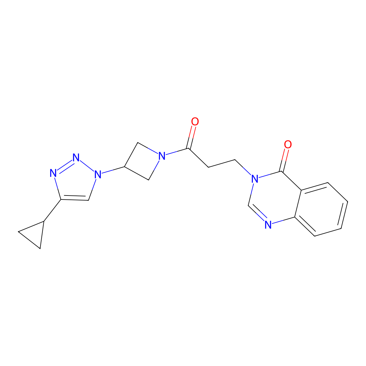 3-(3-(3-(4-cyclopropyl-1H-1,2,3-triazol-1-yl)azetidin-1-yl)-3-oxopropyl)quinazolin-4(3H)-one molecular structure, CAS 2097864-43-0
