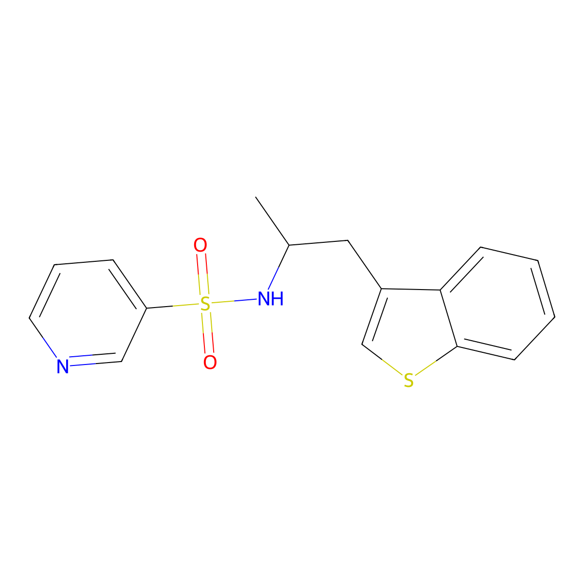 N-[1-(1-benzothiophen-3-yl)propan-2-yl]pyridine-3-sulfonamide molecular structure, CAS 2097864-48-5