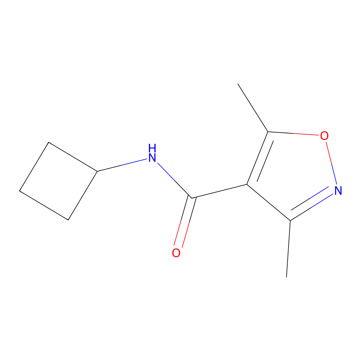 N-cyclobutyl-3,5-dimethyl-1,2-oxazole-4-carboxamide molecular structure, CAS 2097864-67-8