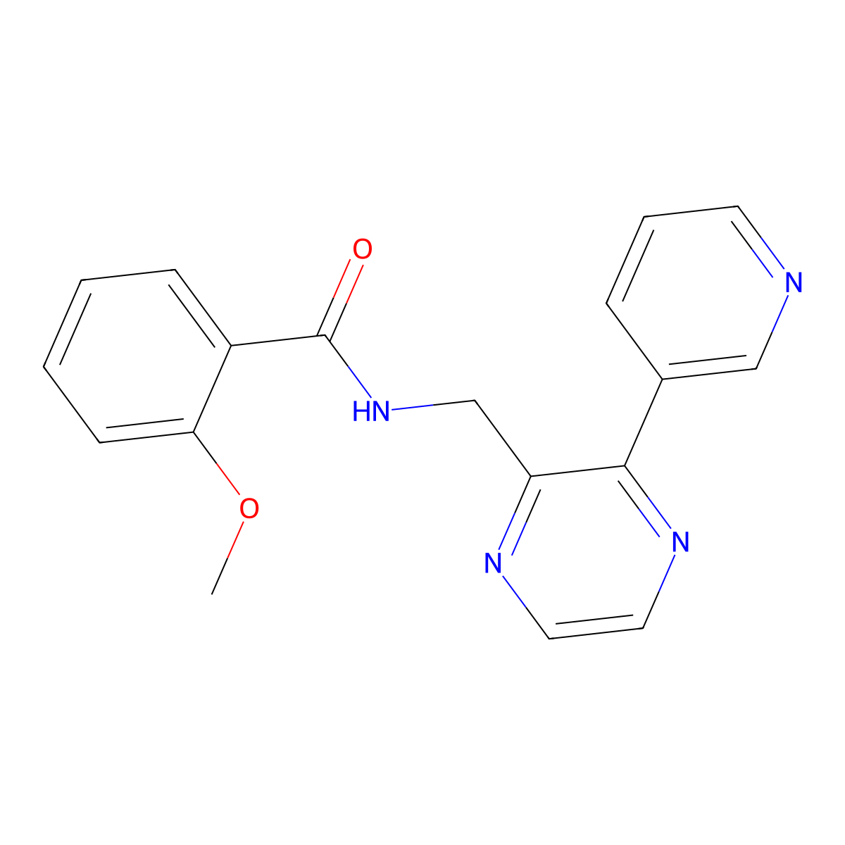 2-methoxy-N-{[3-(pyridin-3-yl)pyrazin-2-yl]methyl}benzamide molecular structure, CAS 2097864-75-8