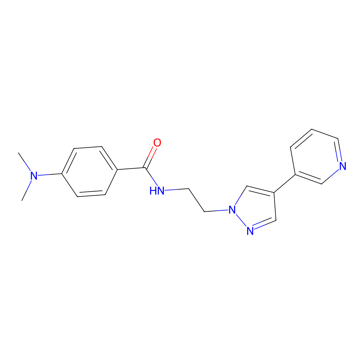 4-(dimethylamino)-N-{2-[4-(pyridin-3-yl)-1H-pyrazol-1-yl]ethyl}benzamide molecular structure, CAS 2097865-04-6