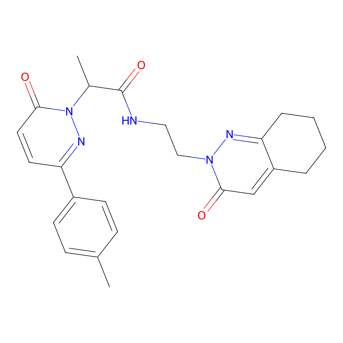 2-(6-oxo-3-(p-tolyl)pyridazin-1(6H)-yl)-N-(2-(3-oxo-5,6,7,8-tetrahydrocinnolin-2(3H)-yl)ethyl)propanamide molecular structure, CAS 2097865-06-8