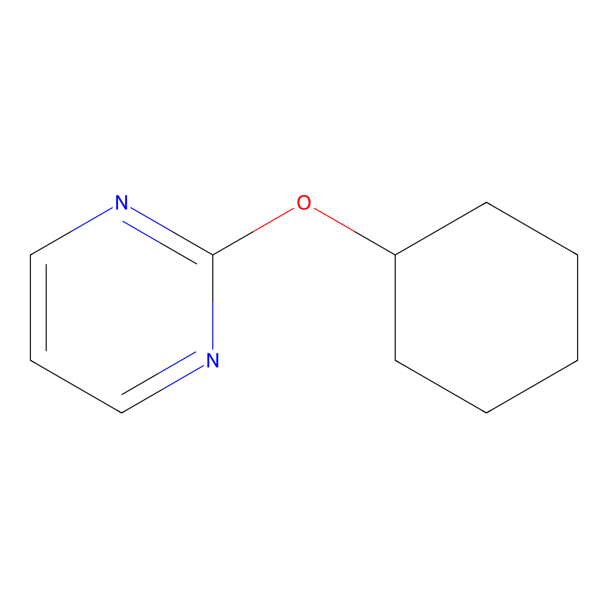 2-(Cyclohexyloxy)pyrimidine molecular structure, CAS 2097865-16-0