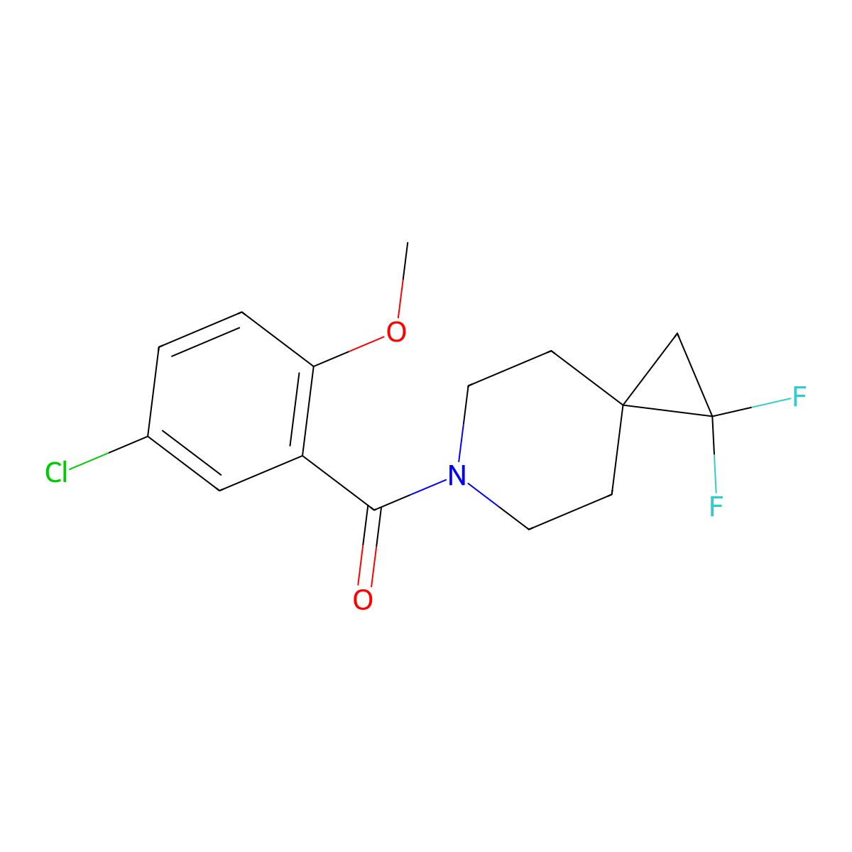 6-(5-Chloro-2-methoxybenzoyl)-1,1-difluoro-6-azaspiro[2.5]octane molecular structure, CAS 2097865-17-1