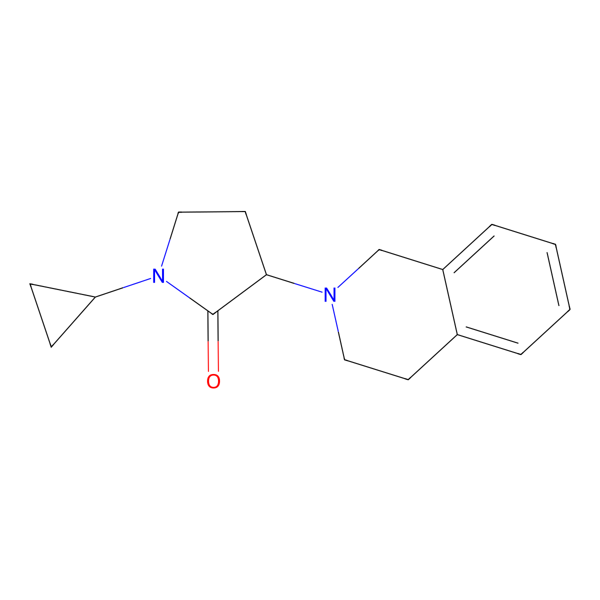 1-Cyclopropyl-3-(1,2,3,4-tetrahydroisoquinolin-2-yl)pyrrolidin-2-one molecular structure, CAS 2097865-50-2