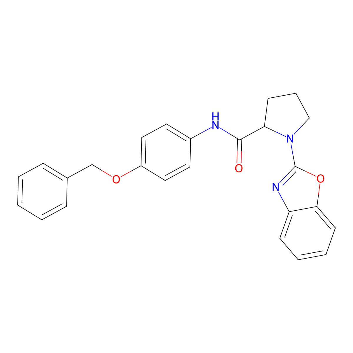1-(1,3-benzoxazol-2-yl)-N-[4-(benzyloxy)phenyl]pyrrolidine-2-carboxamide molecular structure, CAS 2097865-58-0