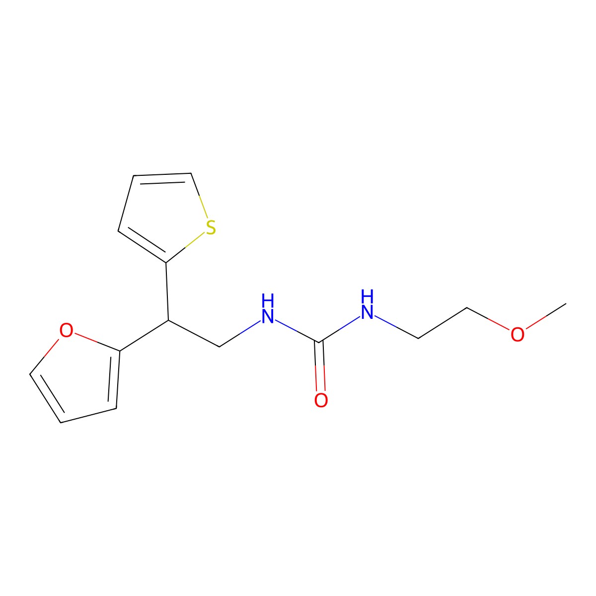 1-[2-(Furan-2-yl)-2-(thiophen-2-yl)ethyl]-3-(2-methoxyethyl)urea molecular structure, CAS 2097865-70-6