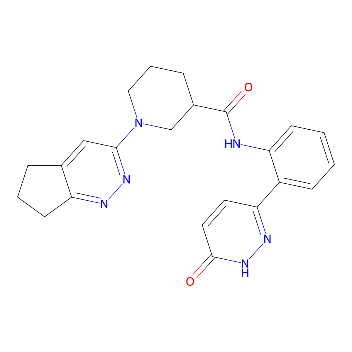 1-{5H,6H,7H-cyclopenta[c]pyridazin-3-yl}-N-[2-(6-hydroxypyridazin-3-yl)phenyl]piperidine-3-carboxamide molecular structure, CAS 2097865-75-1