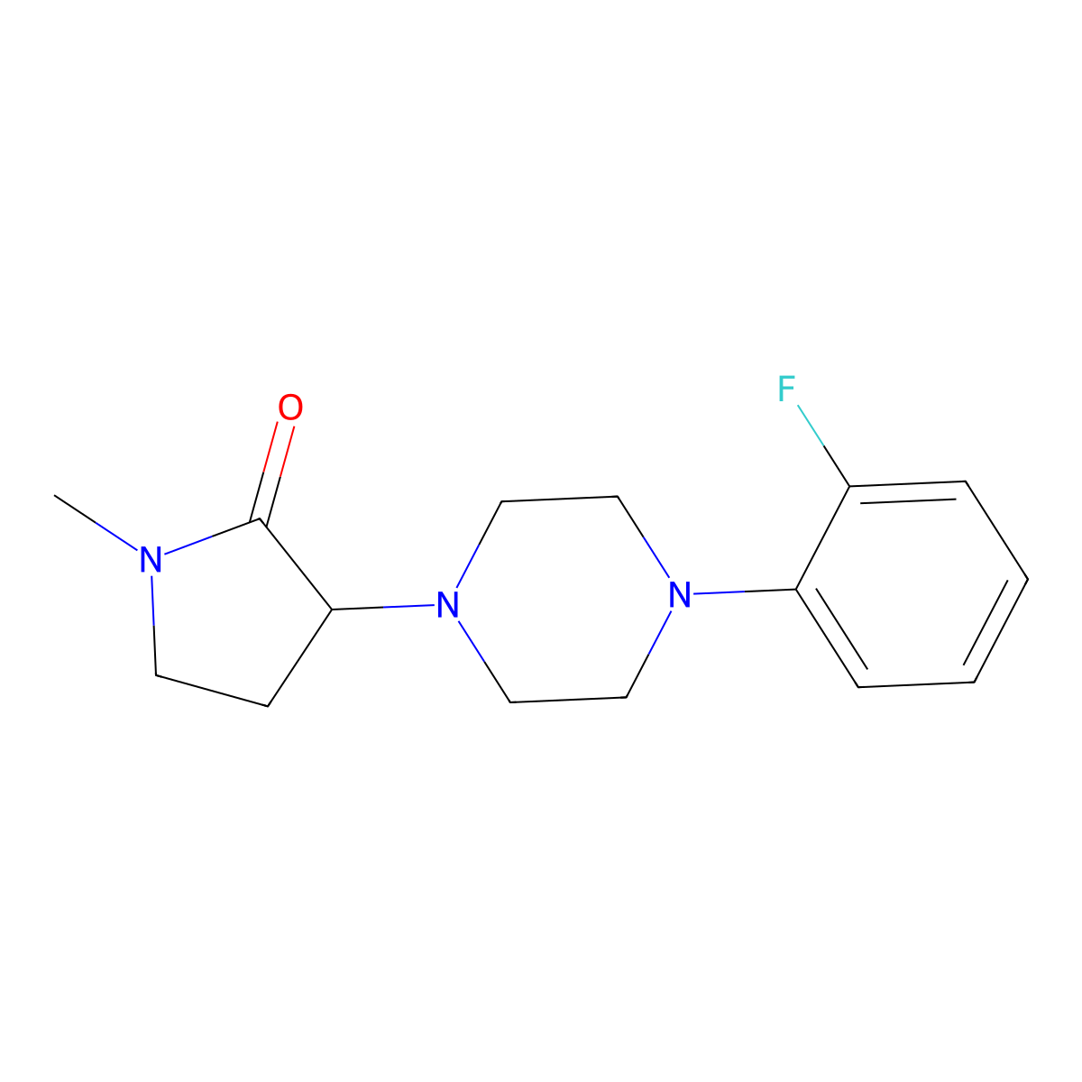 3-[4-(2-Fluorophenyl)piperazin-1-yl]-1-methylpyrrolidin-2-one molecular structure, CAS 2097865-98-8