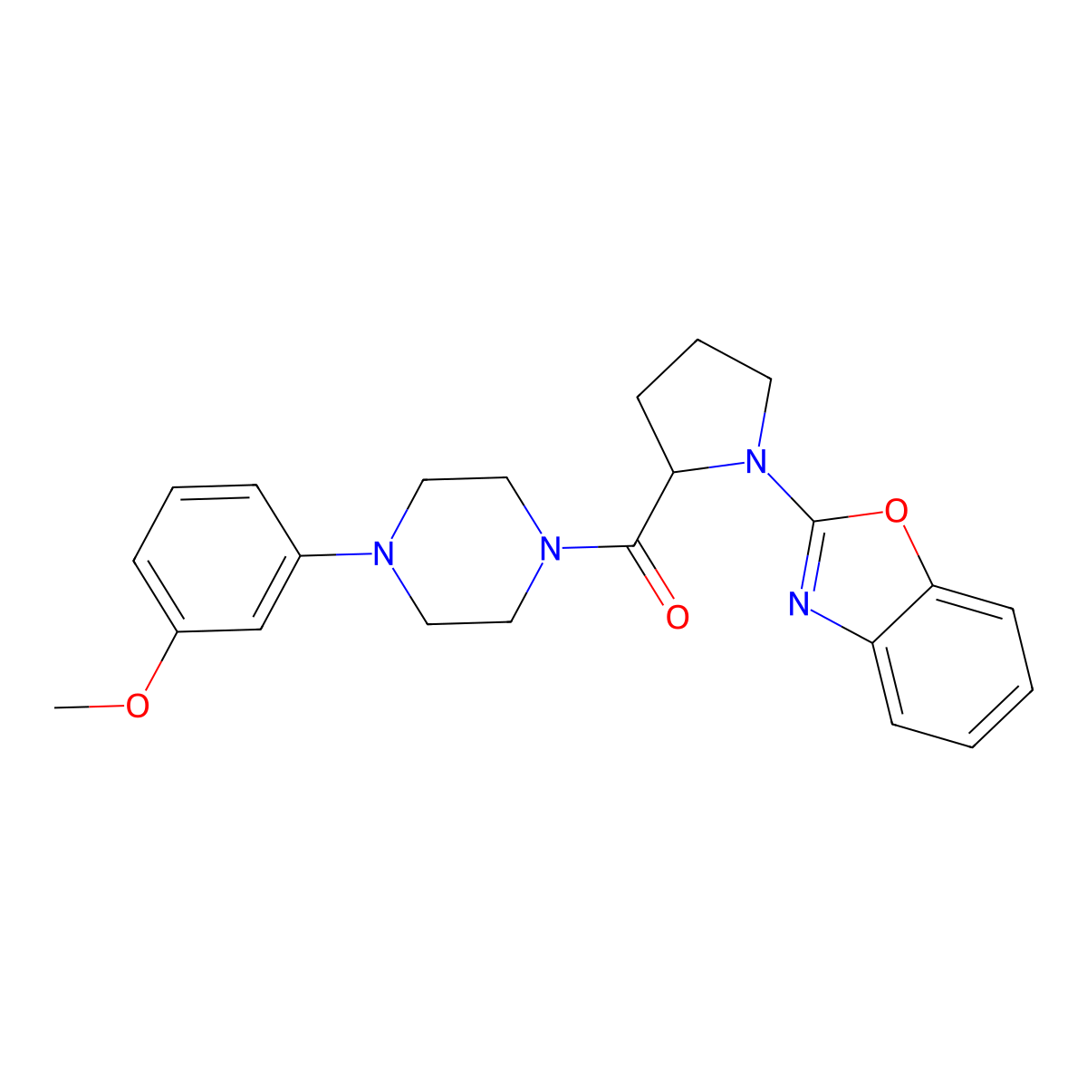 2-{2-[4-(3-Methoxyphenyl)piperazine-1-carbonyl]pyrrolidin-1-yl}-1,3-benzoxazole molecular structure, CAS 2097865-99-9