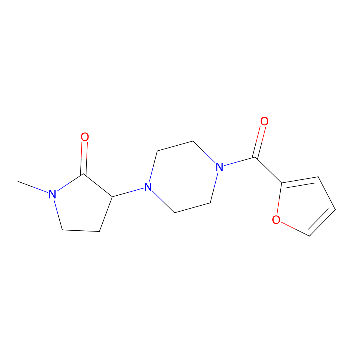 3-[4-(Furan-2-carbonyl)piperazin-1-yl]-1-methylpyrrolidin-2-one molecular structure, CAS 2097866-14-1