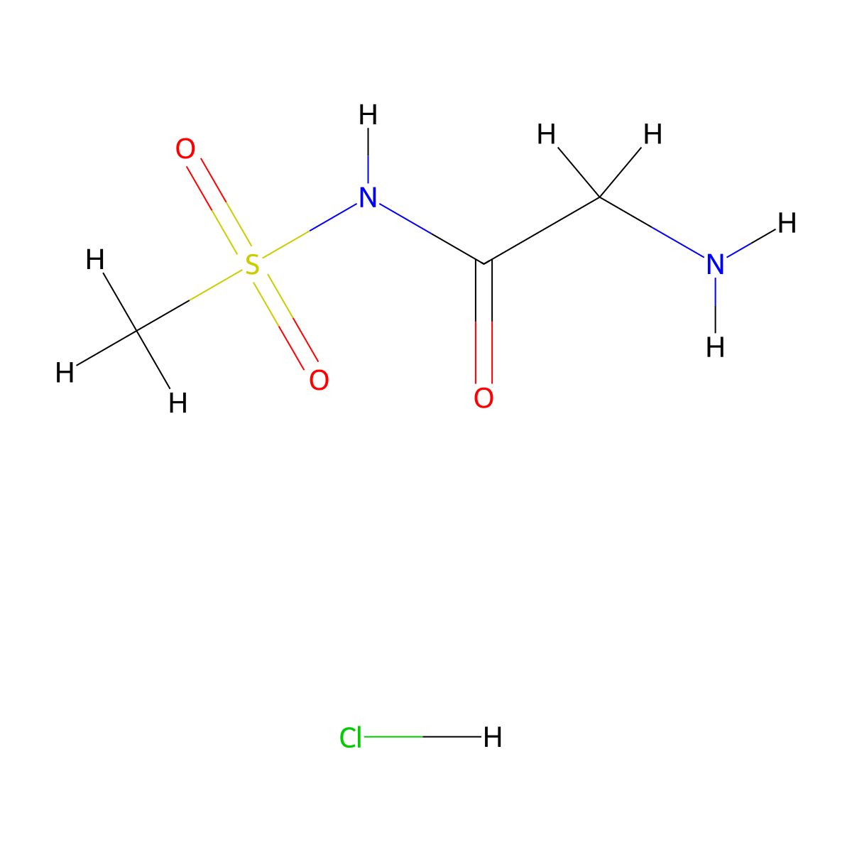 2-amino-N-methanesulfonylacetamide hydrochloride molecular structure, CAS 2097866-20-9