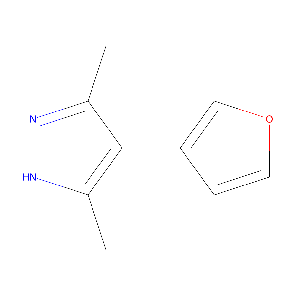 4-(furan-3-yl)-3,5-dimethyl-1H-pyrazole molecular structure, CAS 2097866-21-0