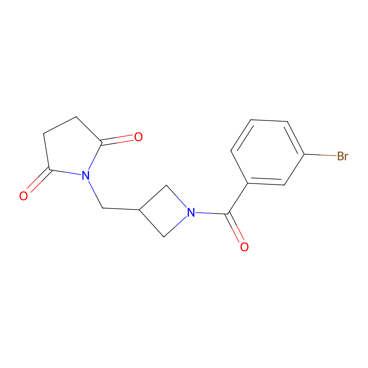 1-{[1-(3-Bromobenzoyl)azetidin-3-yl]methyl}pyrrolidine-2,5-dione molecular structure, CAS 2097866-24-3