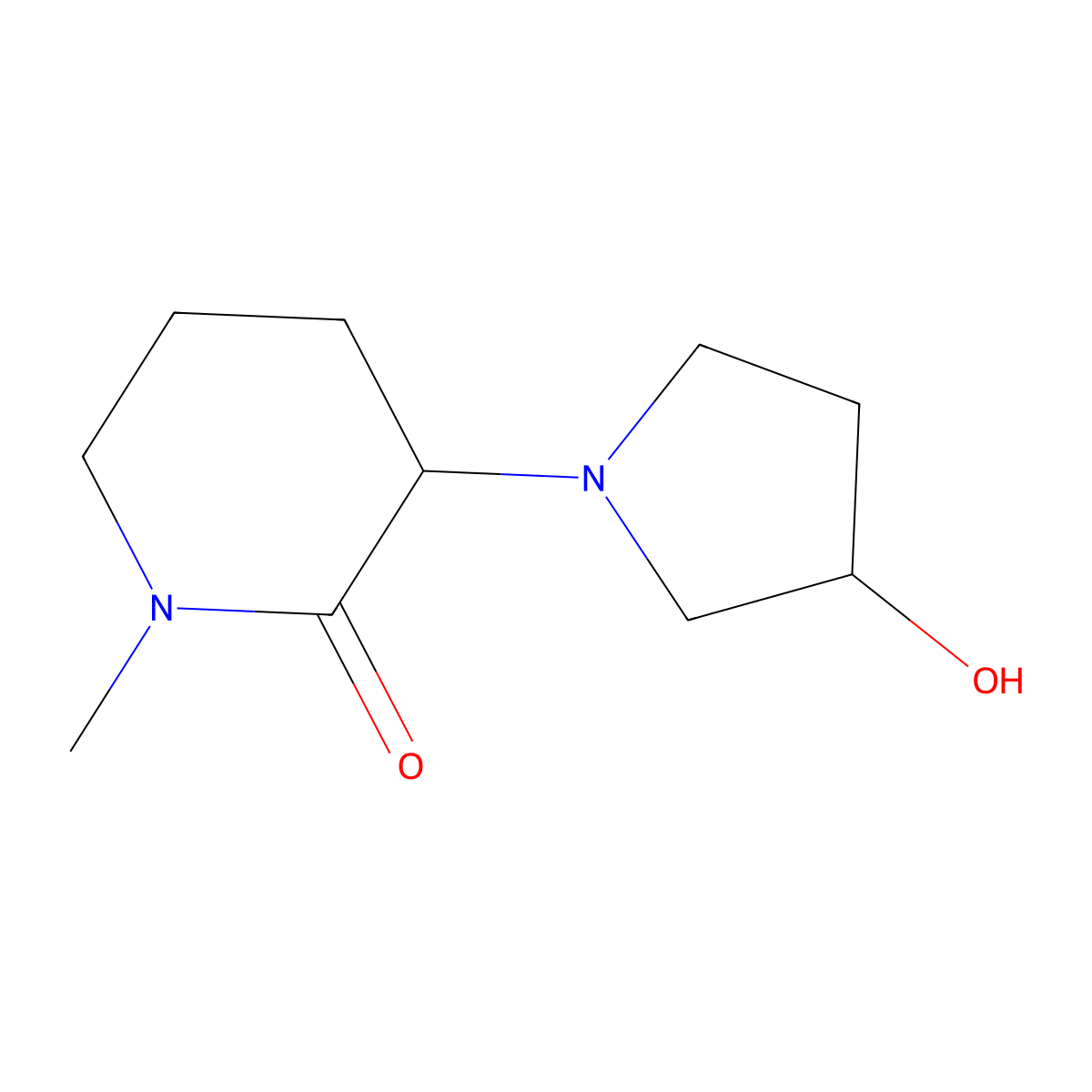 3-(3-Hydroxypyrrolidin-1-yl)-1-methylpiperidin-2-one molecular structure, CAS 2097866-42-5