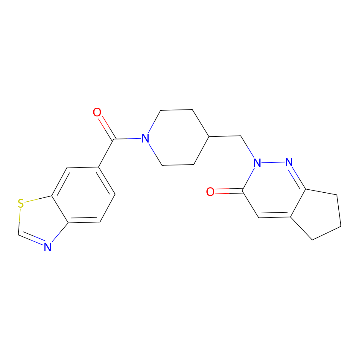 2-{[1-(1,3-benzothiazole-6-carbonyl)piperidin-4-yl]methyl}-2H,3H,5H,6H,7H-cyclopenta[c]pyridazin-3-one molecular structure, CAS 2097866-64-1