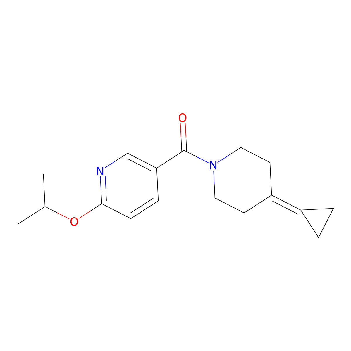 (4-Cyclopropylidenepiperidin-1-yl)(6-isopropoxypyridin-3-yl)methanone molecular structure, CAS 2097866-67-4