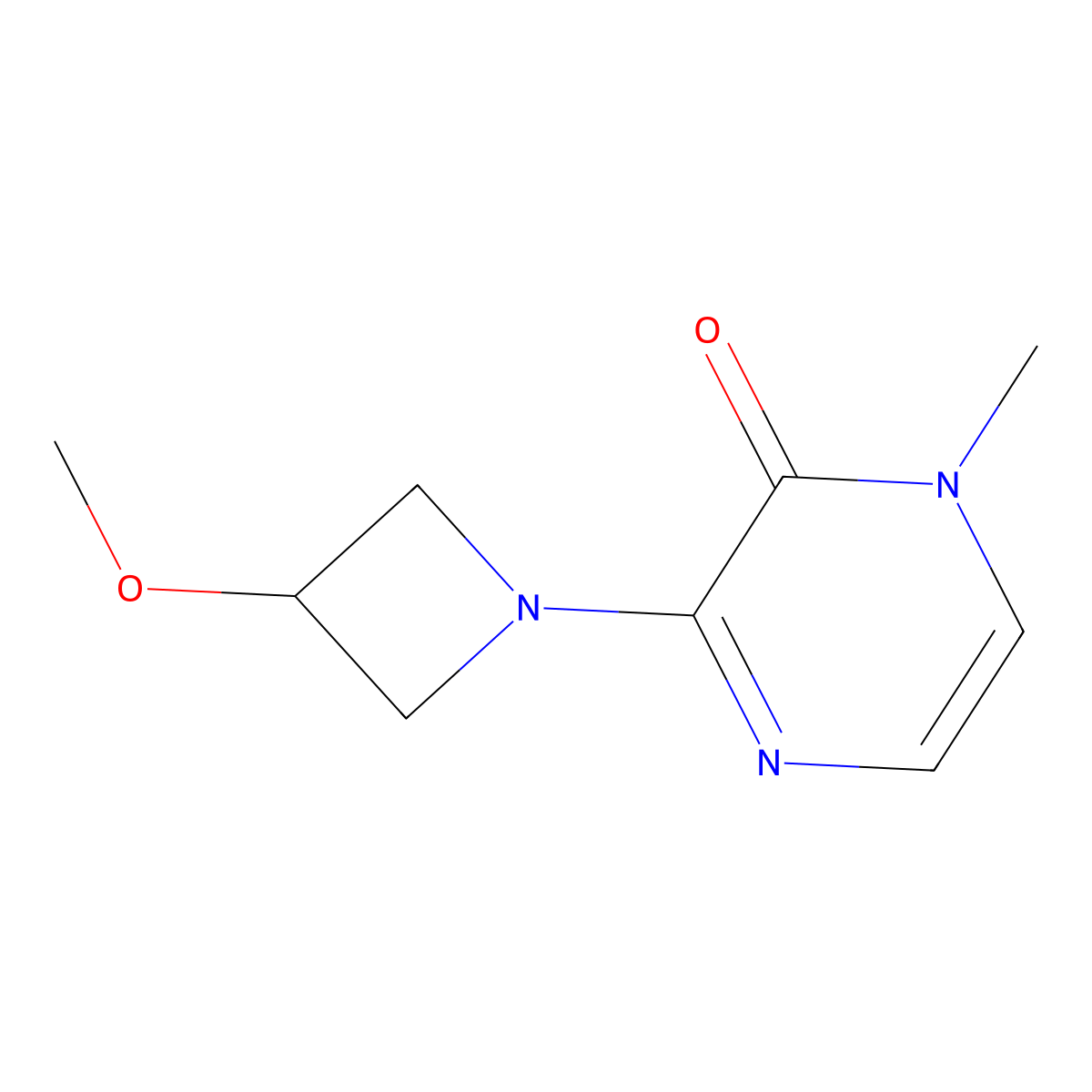 3-(3-Methoxyazetidin-1-yl)-1-methyl-1,2-dihydropyrazin-2-one molecular structure, CAS 2097866-68-5