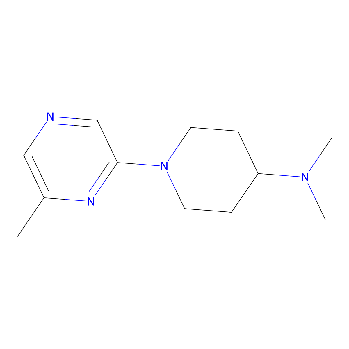 N,N-dimethyl-1-(6-methylpyrazin-2-yl)piperidin-4-amine molecular structure, CAS 2097866-72-1