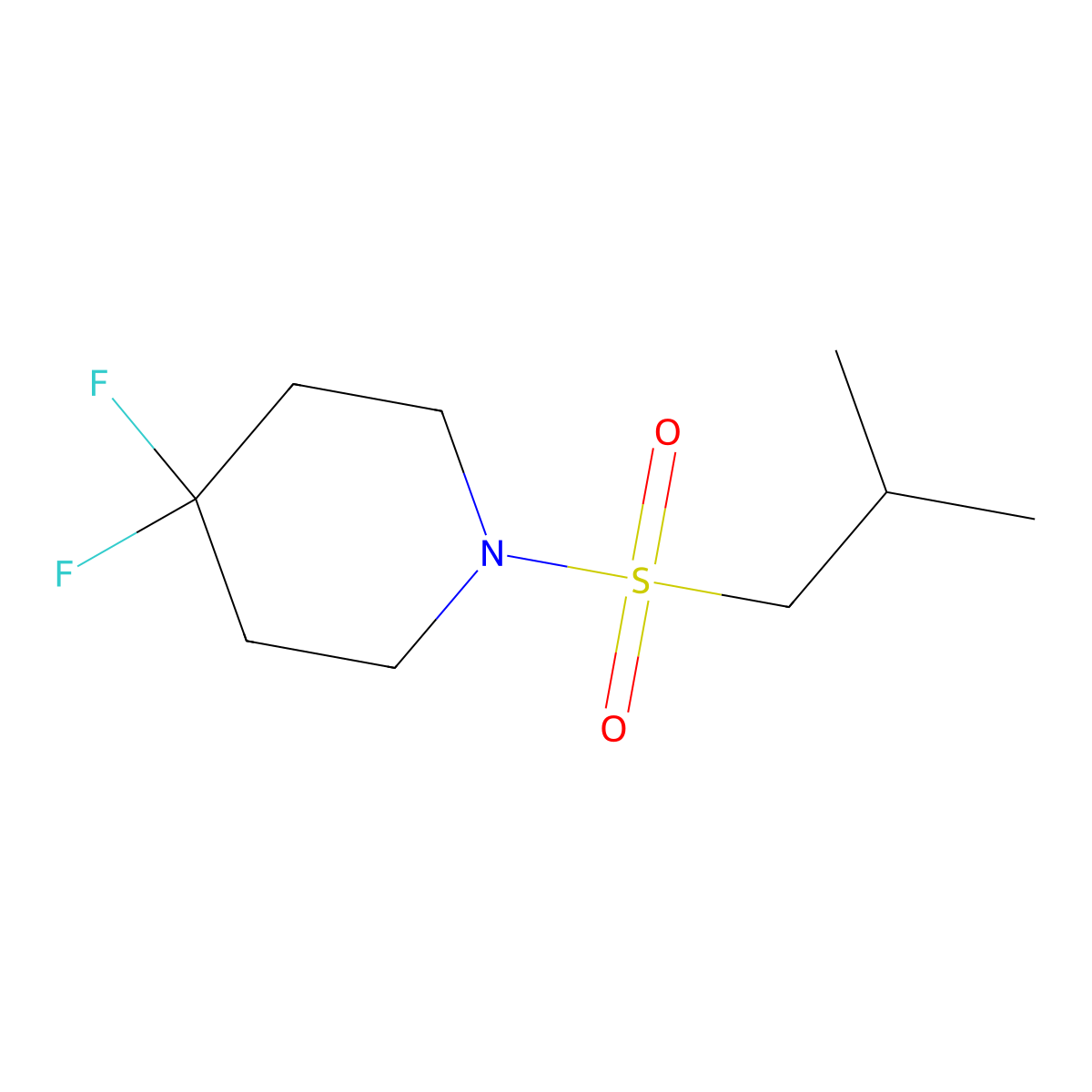 4,4-Difluoro-1-(isobutylsulfonyl)piperidine molecular structure, CAS 2097866-74-3