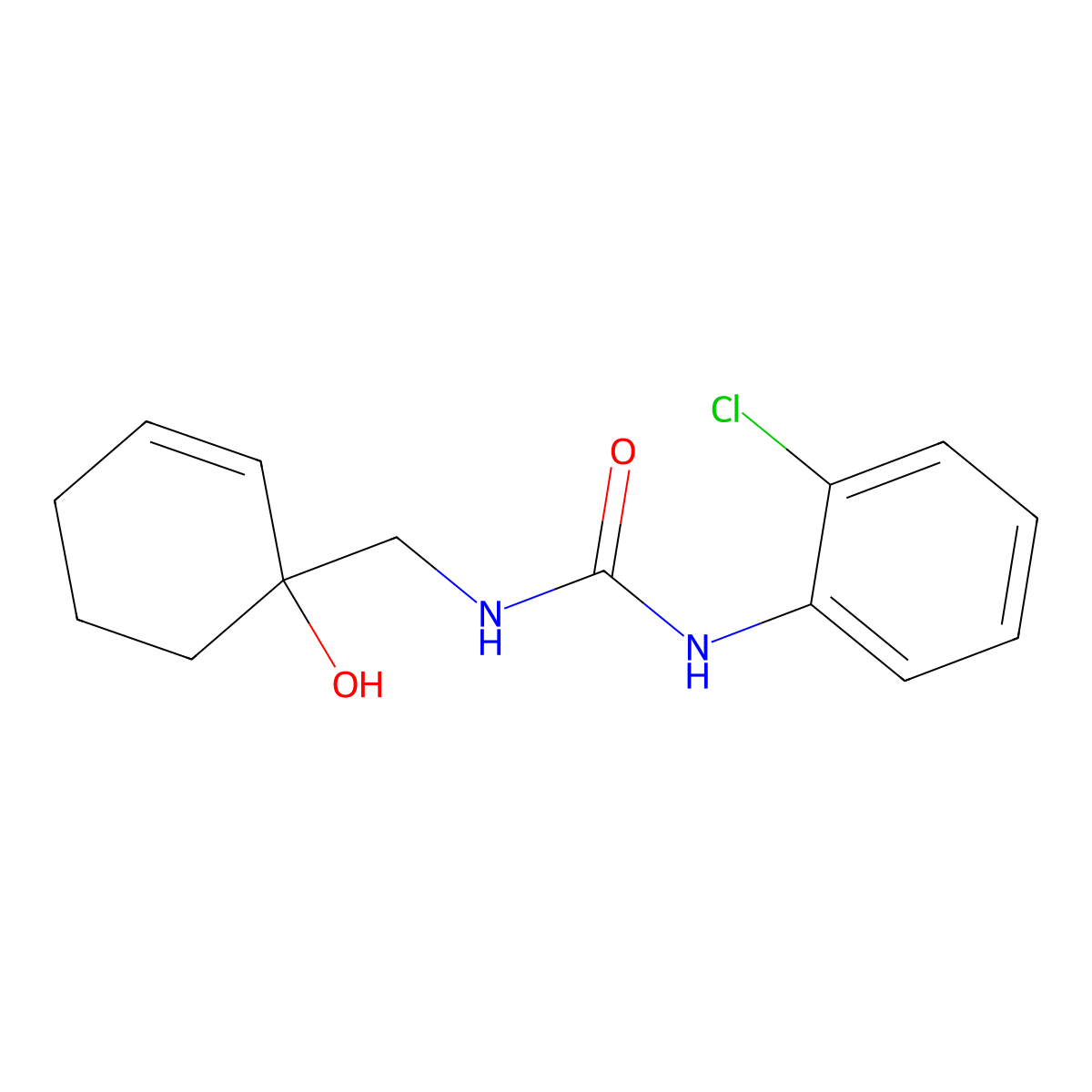 3-(2-Chlorophenyl)-1-[(1-hydroxycyclohex-2-en-1-yl)methyl]urea molecular structure, CAS 2097866-80-1