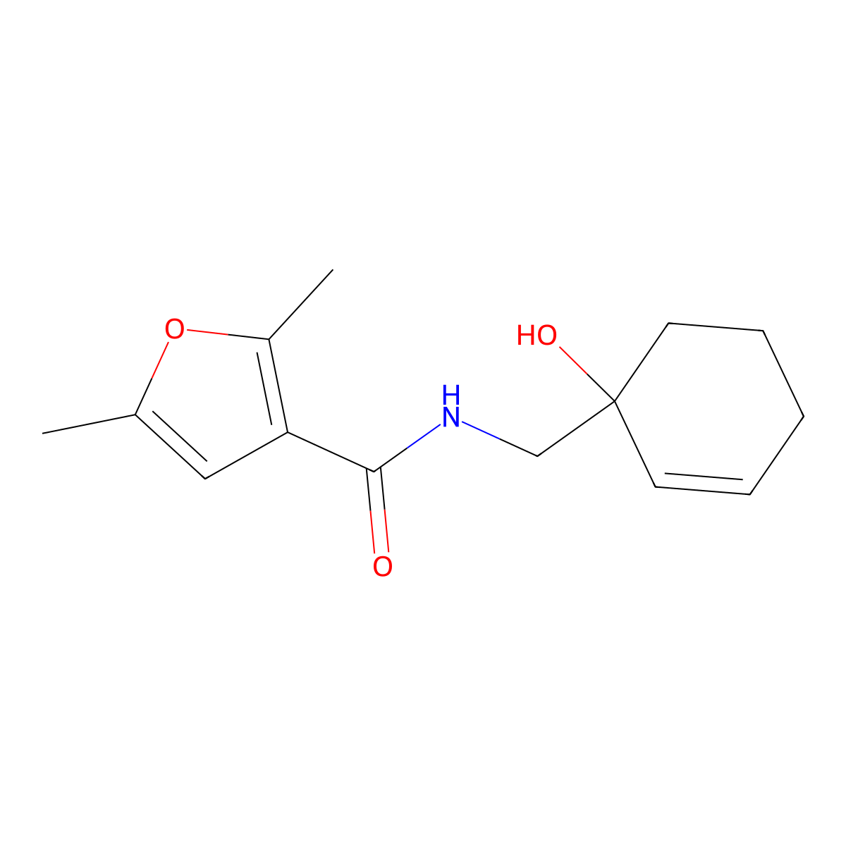 N-[(1-hydroxycyclohex-2-en-1-yl)methyl]-2,5-dimethylfuran-3-carboxamide molecular structure, CAS 2097866-81-2
