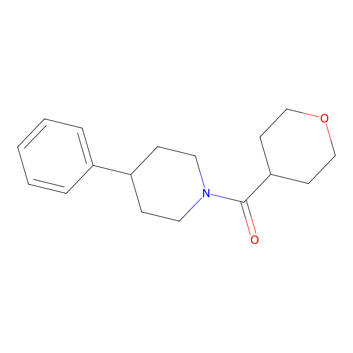 1-(Oxane-4-carbonyl)-4-phenylpiperidine molecular structure, CAS 2097866-84-5