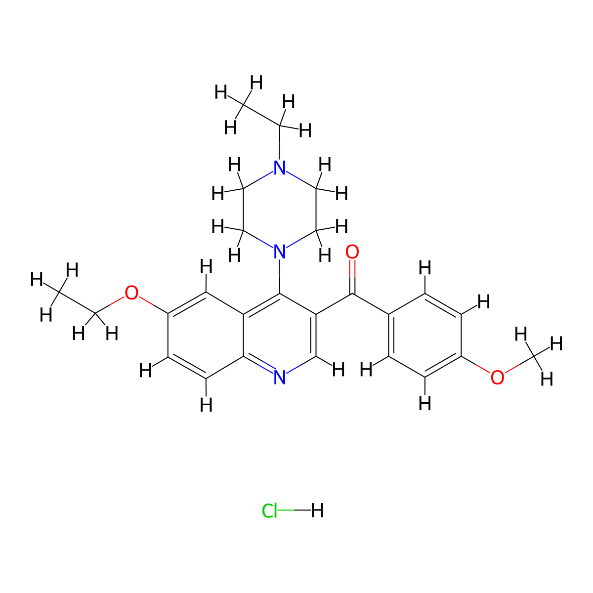 6-Ethoxy-4-(4-ethylpiperazin-1-yl)-3-(4-methoxybenzoyl)quinoline hydrochloride molecular structure, CAS 2097866-97-0