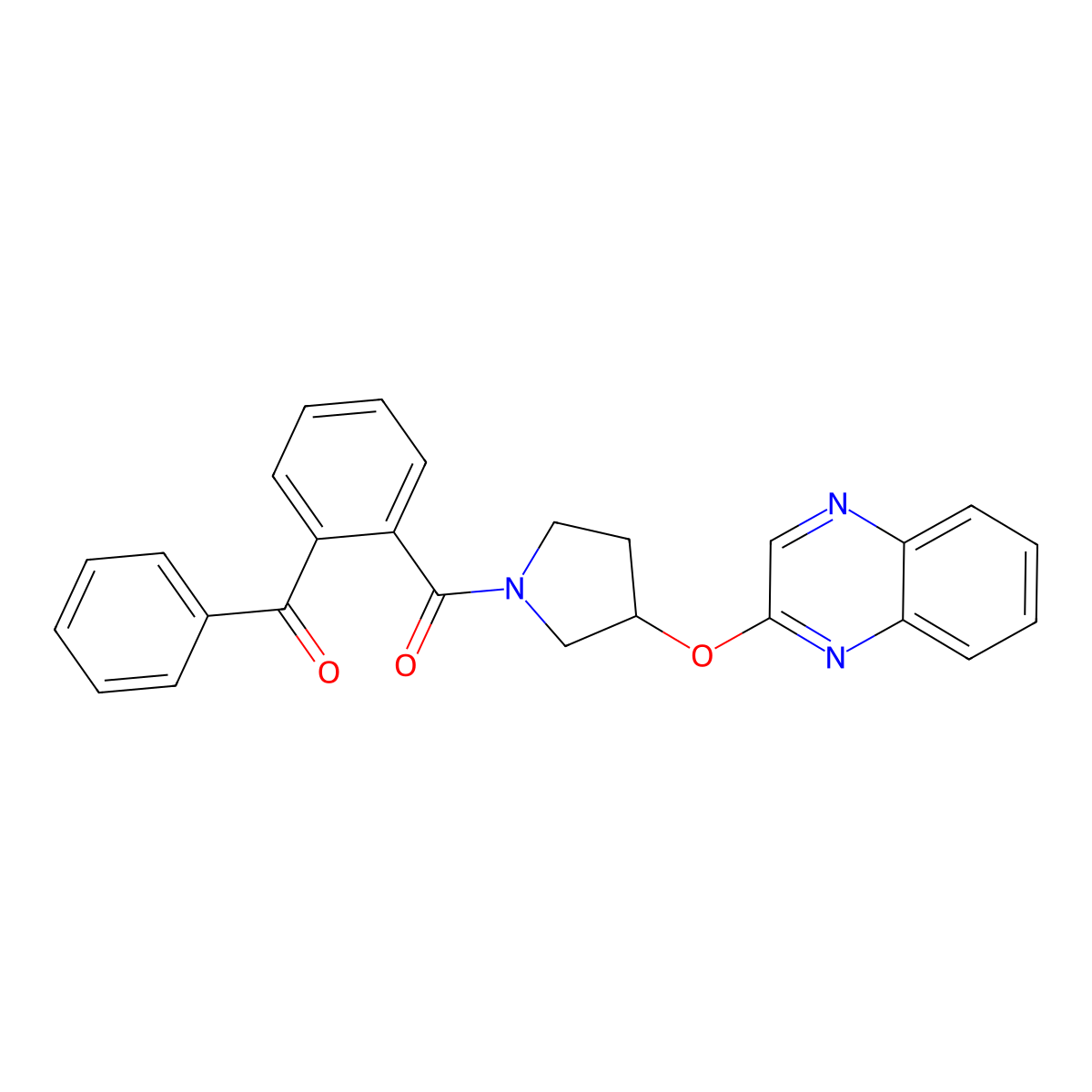 2-{[1-(2-Benzoylbenzoyl)pyrrolidin-3-yl]oxy}quinoxaline molecular structure, CAS 2097867-01-9
