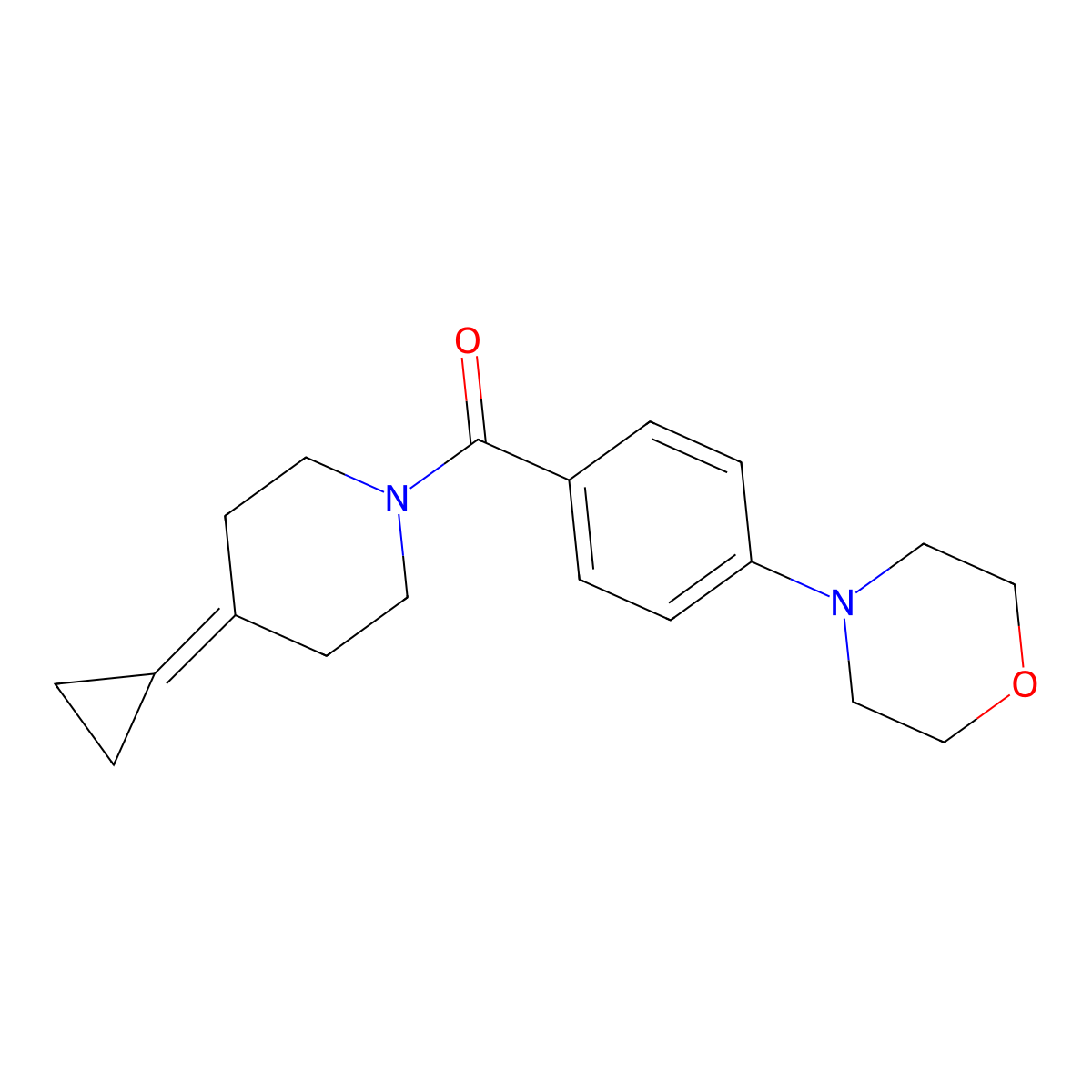(4-Cyclopropylidenepiperidin-1-yl)(4-morpholinophenyl)methanone molecular structure, CAS 2097867-03-1
