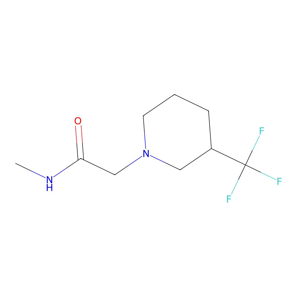 N-methyl-2-[3-(trifluoromethyl)piperidin-1-yl]acetamide molecular structure, CAS 2097867-13-3
