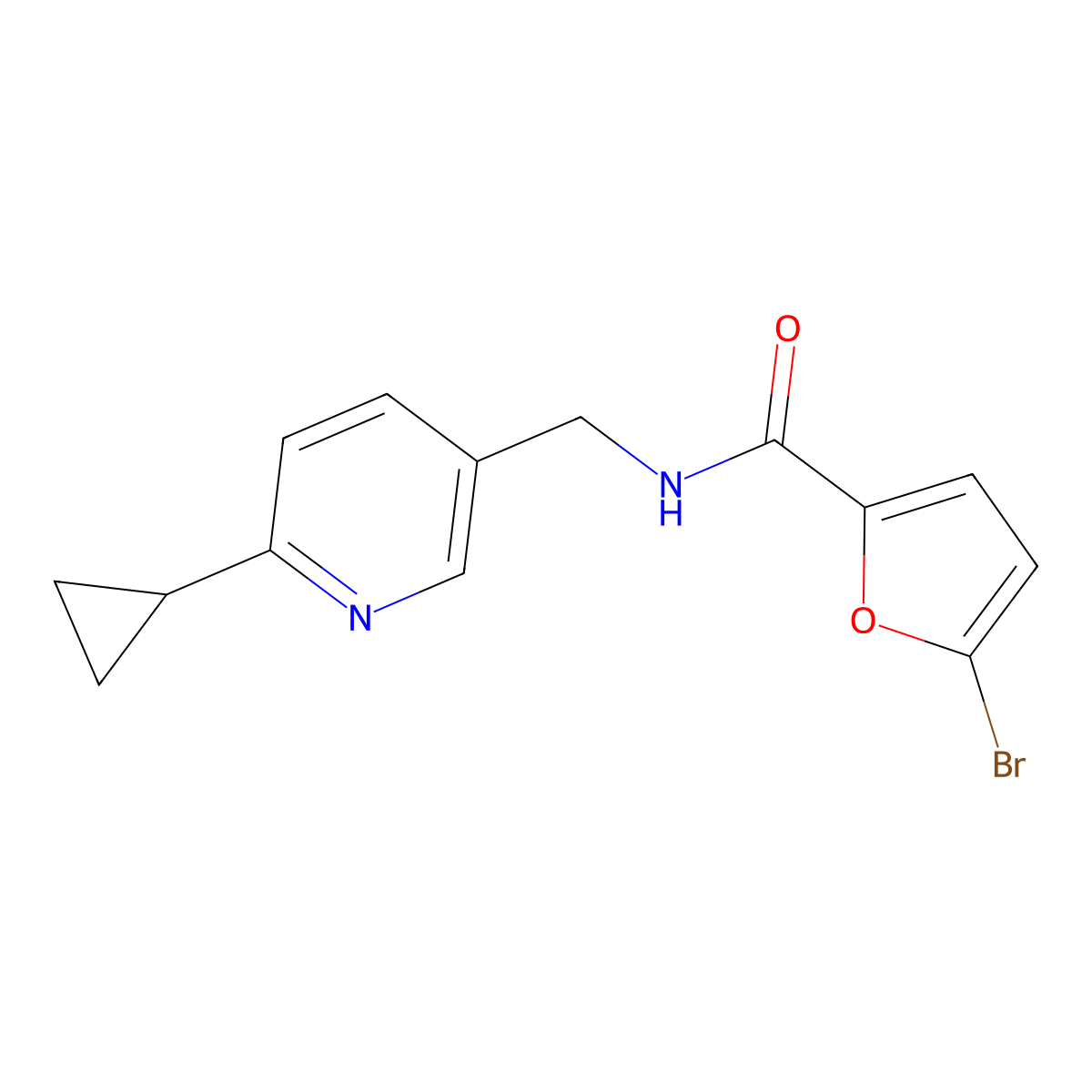 5-bromo-N-[(6-cyclopropylpyridin-3-yl)methyl]furan-2-carboxamide molecular structure, CAS 2097867-20-2
