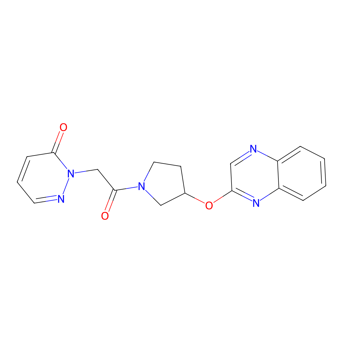 2-{2-Oxo-2-[3-(quinoxalin-2-yloxy)pyrrolidin-1-yl]ethyl}-2,3-dihydropyridazin-3-one molecular structure, CAS 2097867-22-4