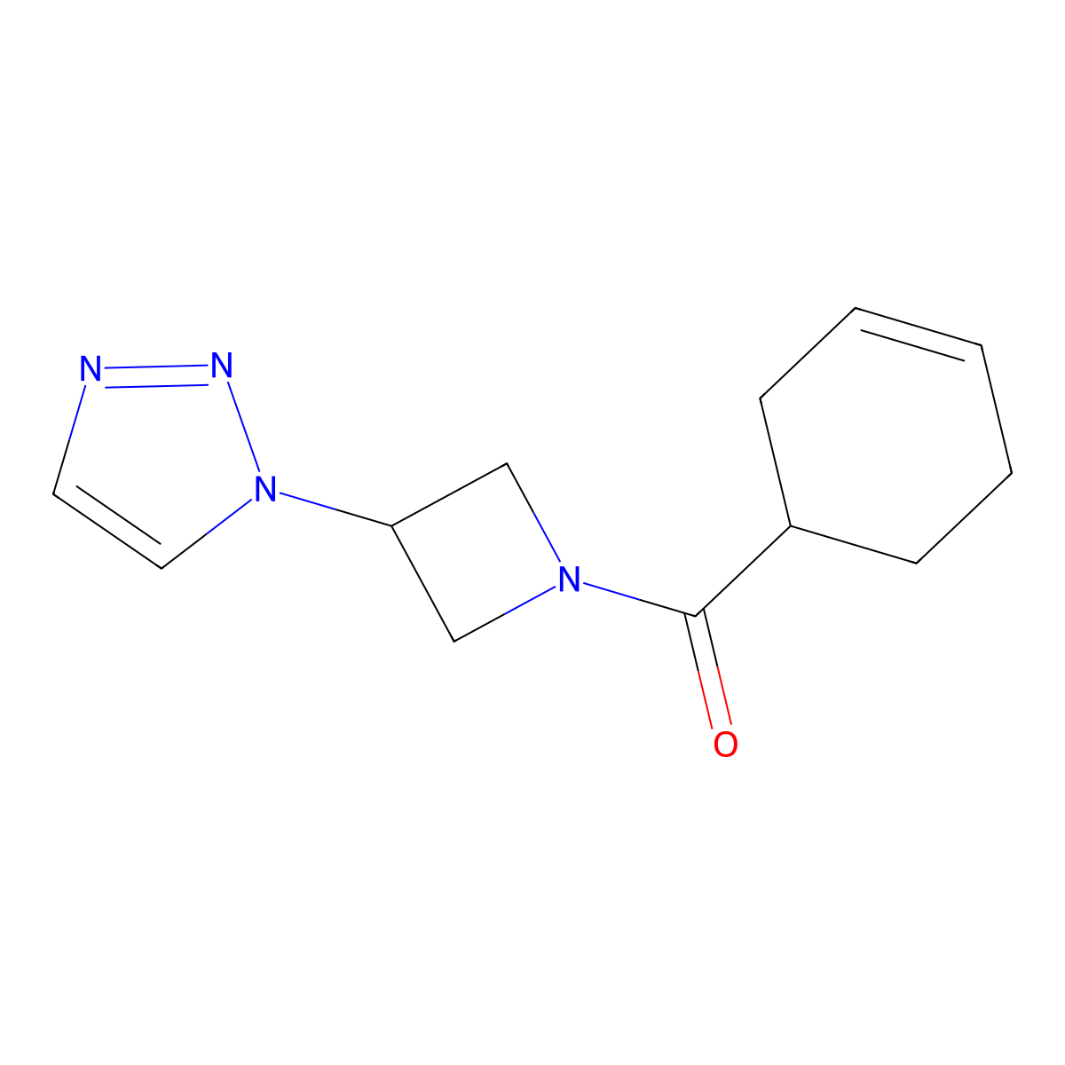 (3-(1H-1,2,3-triazol-1-yl)azetidin-1-yl)(cyclohex-3-en-1-yl)methanone molecular structure, CAS 2097867-37-1