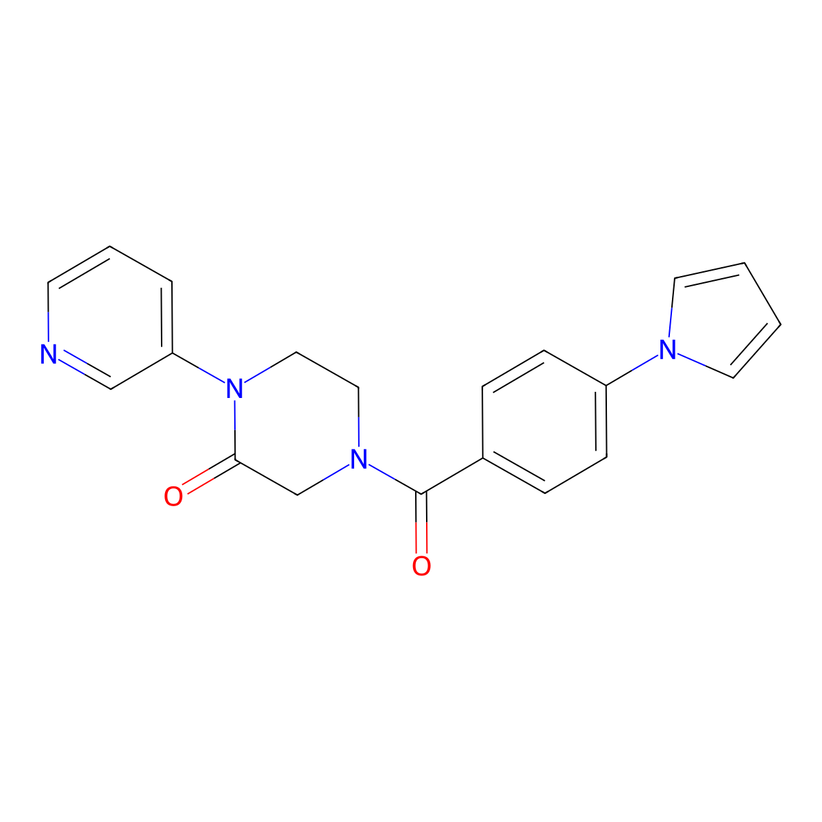 4-(4-(1H-pyrrol-1-yl)benzoyl)-1-(pyridin-3-yl)piperazin-2-one molecular structure, CAS 2097867-52-0