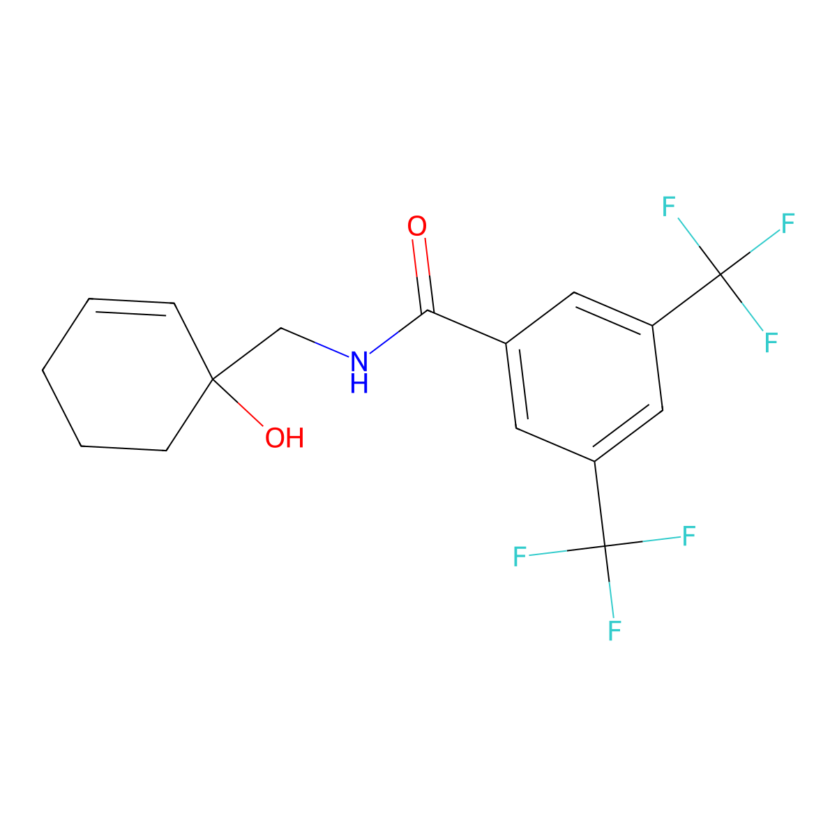 N-[(1-hydroxycyclohex-2-en-1-yl)methyl]-3,5-bis(trifluoromethyl)benzamide molecular structure, CAS 2097867-55-3