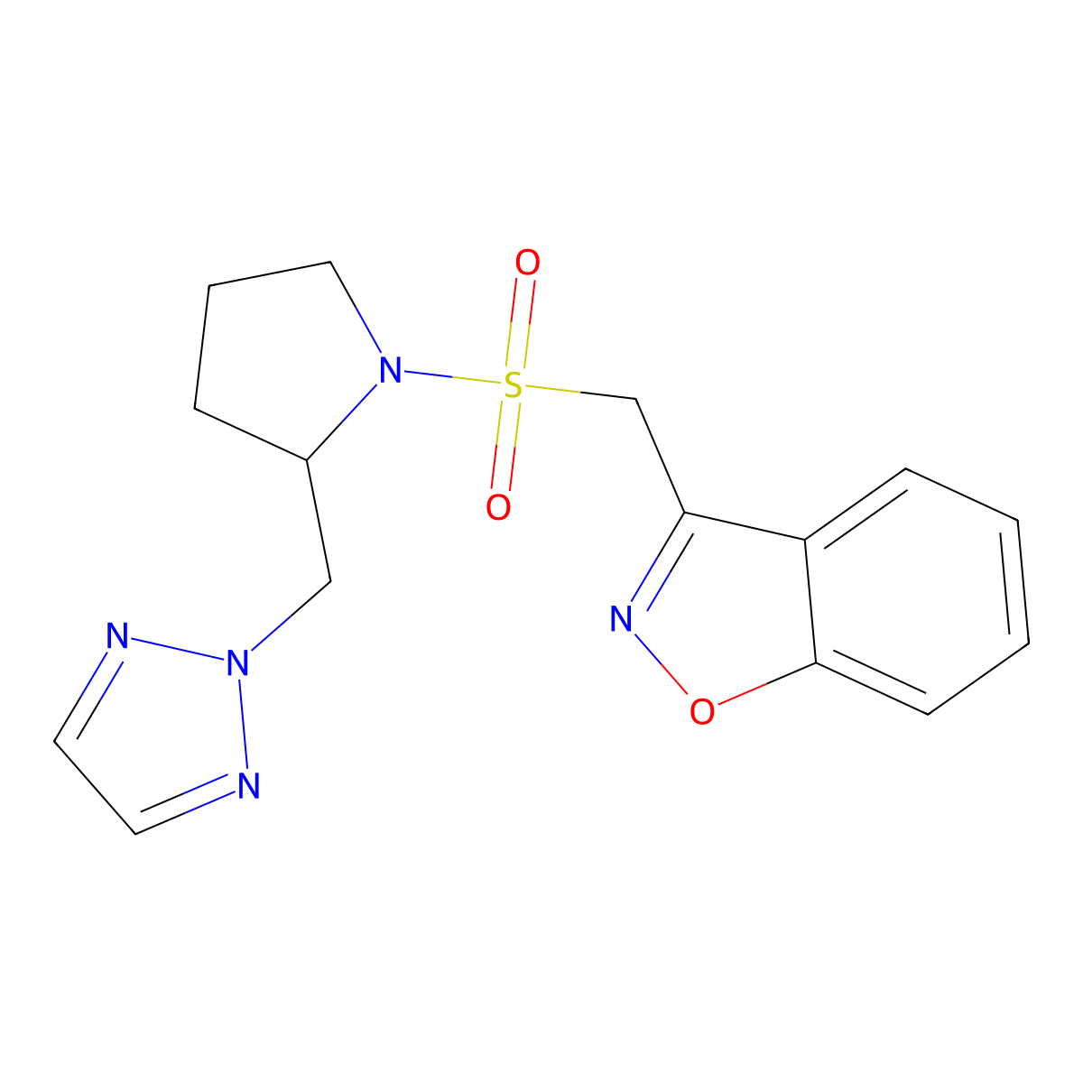 3-(((2-((2H-1,2,3-triazol-2-yl)methyl)pyrrolidin-1-yl)sulfonyl)methyl)benzo[d]isoxazole molecular structure, CAS 2097867-58-6