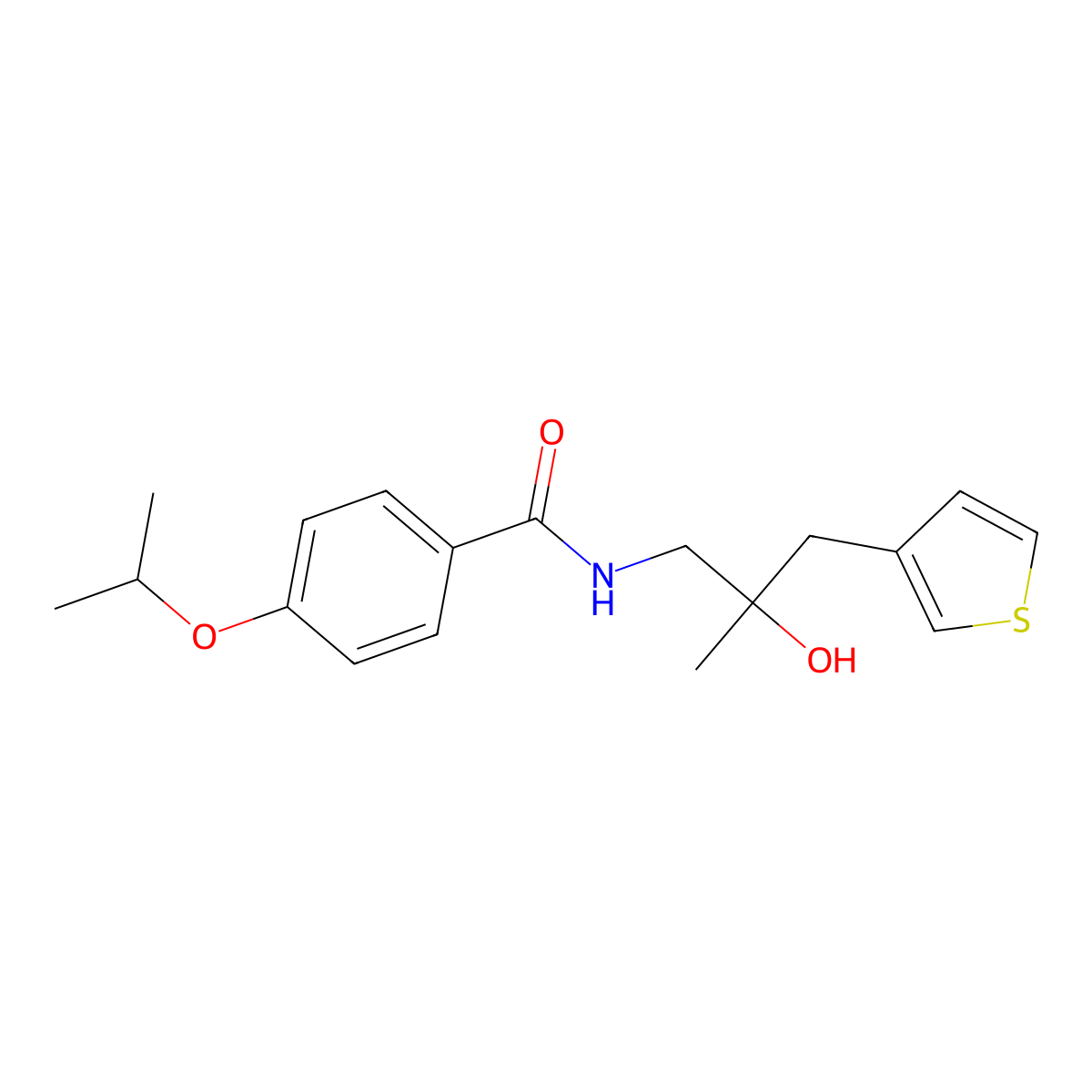 N-{2-hydroxy-2-[(thiophen-3-yl)methyl]propyl}-4-(propan-2-yloxy)benzamide molecular structure, CAS 2097867-65-5