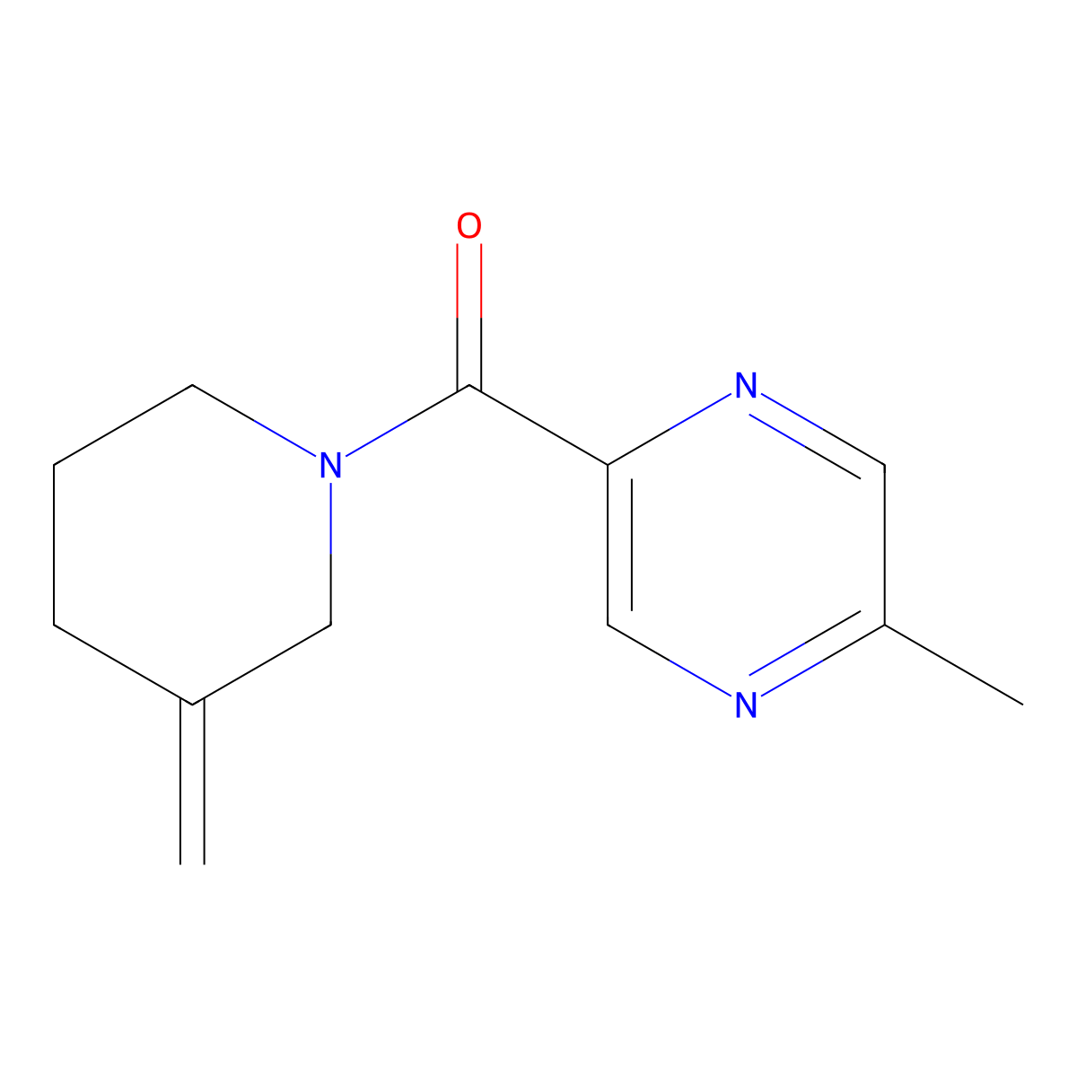 2-Methyl-5-(3-methylidenepiperidine-1-carbonyl)pyrazine molecular structure, CAS 2097867-66-6