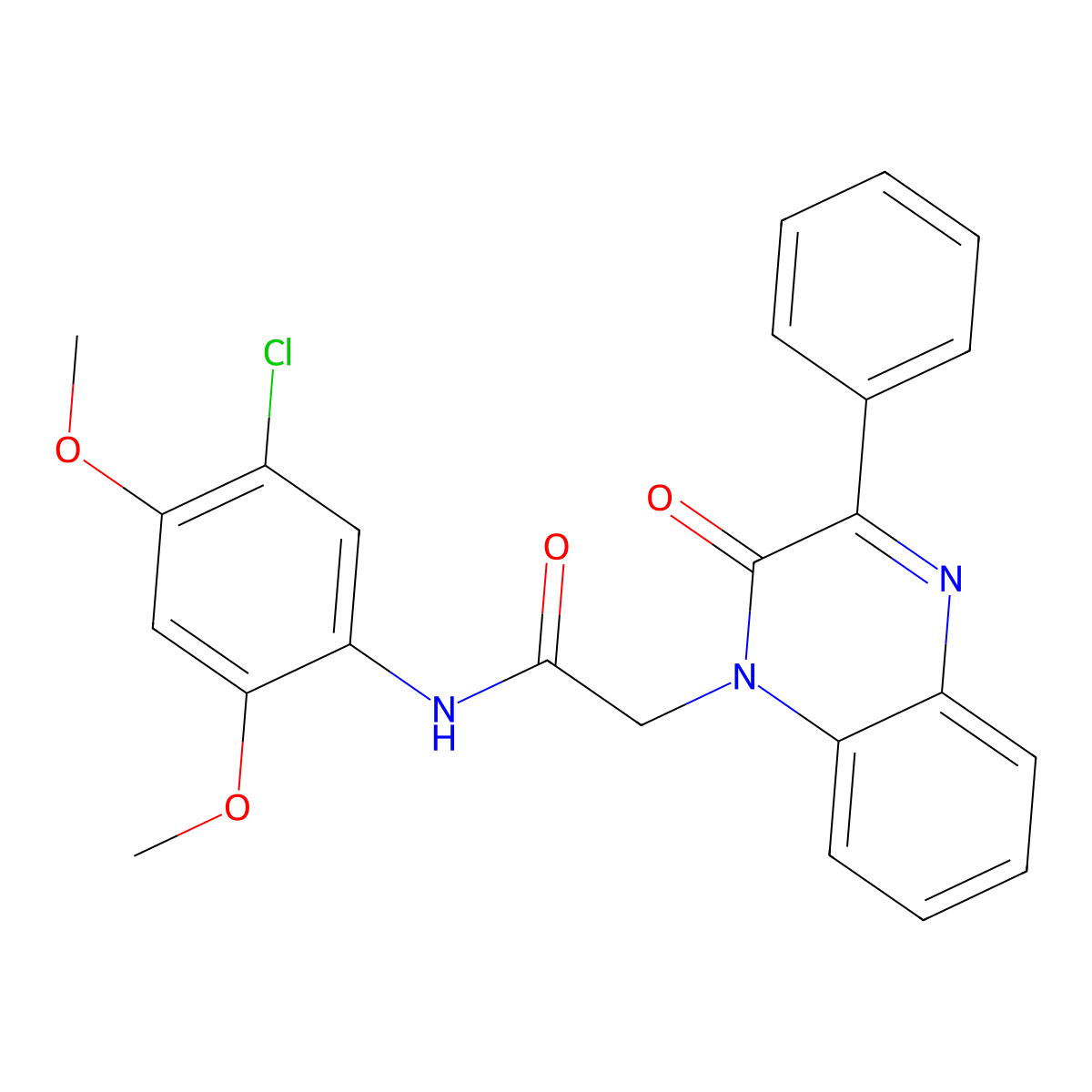 N-(5-chloro-2,4-dimethoxyphenyl)-2-(2-oxo-3-phenyl-1,2-dihydroquinoxalin-1-yl)acetamide molecular structure, CAS 2097867-72-4