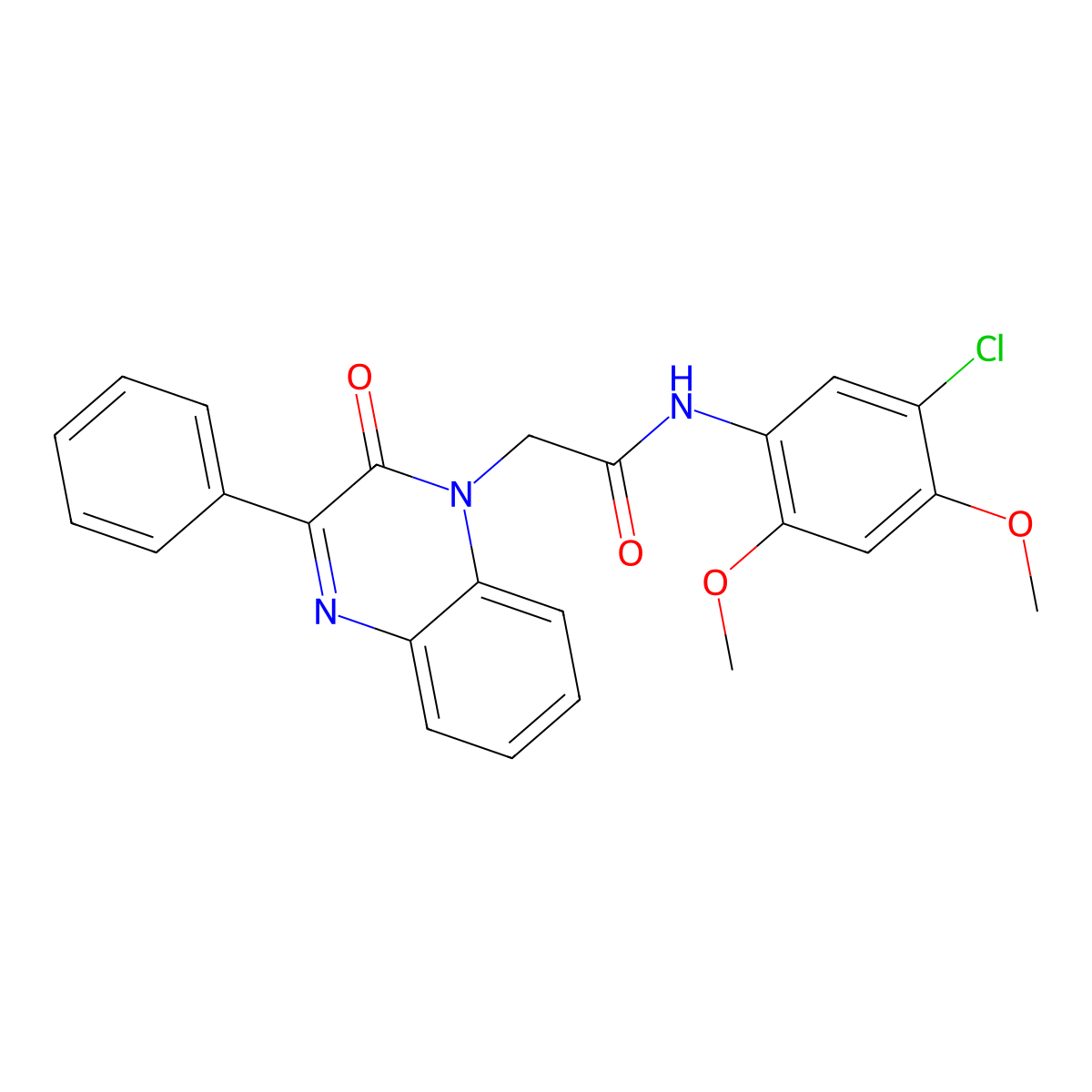 N-(5-chloro-2,4-dimethoxyphenyl)-2-(2-oxo-3-phenyl-1,2-dihydroquinoxalin-1-yl)acetamide molecular structure, CAS 2097867-72-4