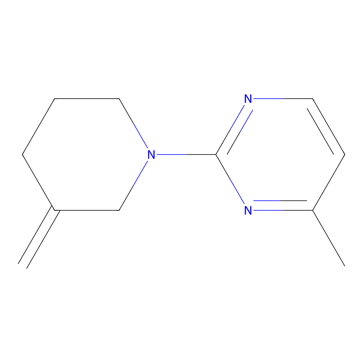 4-Methyl-2-(3-methylidenepiperidin-1-yl)pyrimidine molecular structure, CAS 2097867-75-7