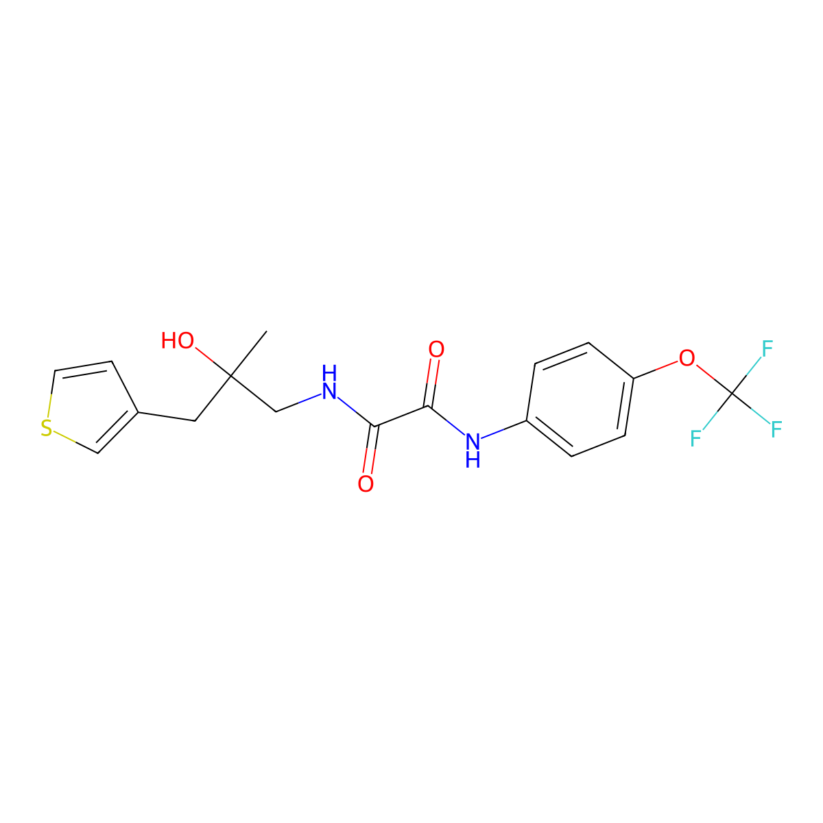N-{2-hydroxy-2-[(thiophen-3-yl)methyl]propyl}-N'-[4-(trifluoromethoxy)phenyl]ethanediamide molecular structure, CAS 2097867-76-8