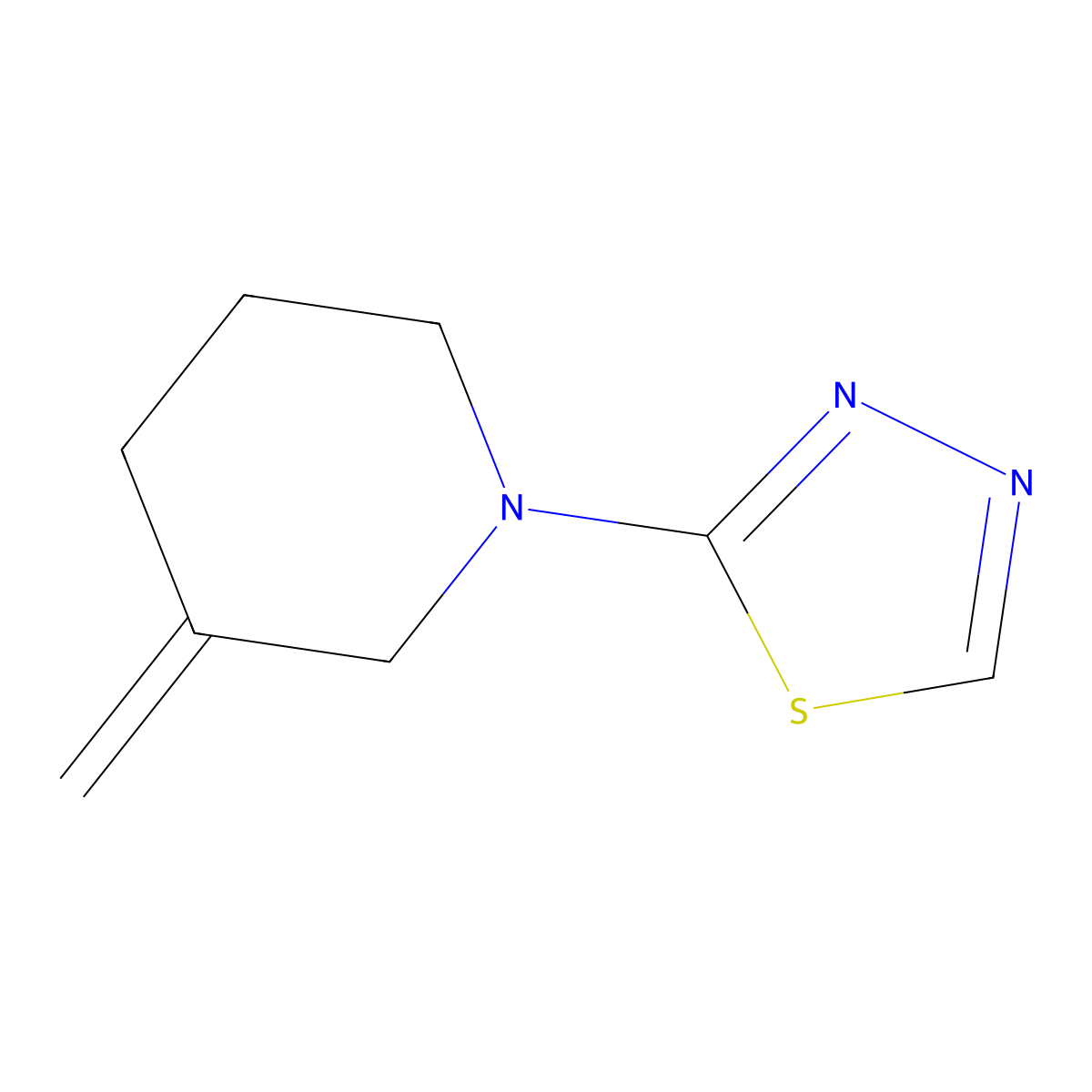 3-Methylidene-1-(1,3,4-thiadiazol-2-yl)piperidine molecular structure, CAS 2097867-79-1