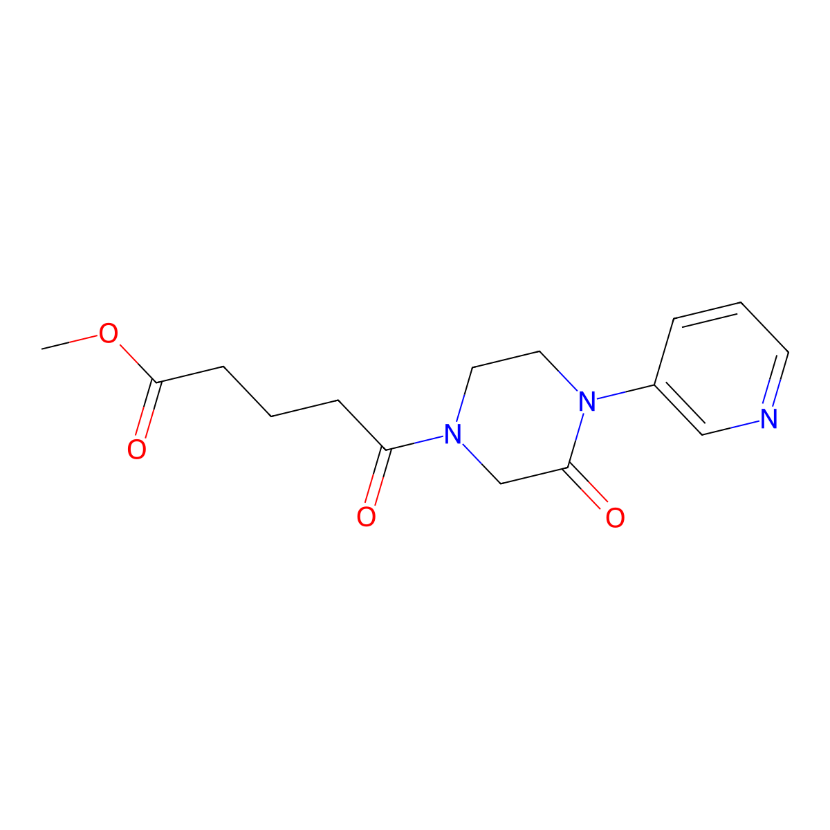 Methyl 5-oxo-5-[3-oxo-4-(pyridin-3-yl)piperazin-1-yl]pentanoate molecular structure, CAS 2097867-81-5